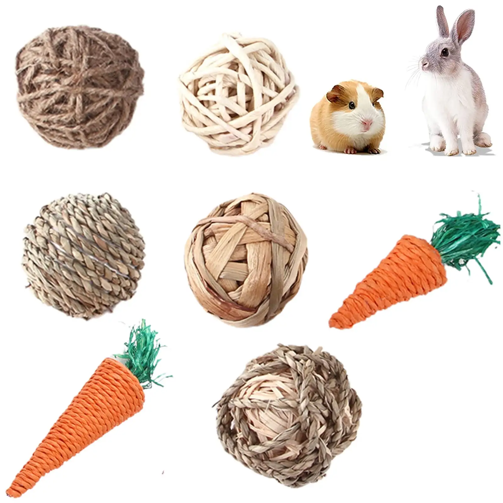 Walbest Small Animals Play Balls Rabbit Rolling Activity Toys Bunny Chewing & Gnawing Treats Toys for Guinea Pigs. Rabbits. Chinchilla. Hamsters