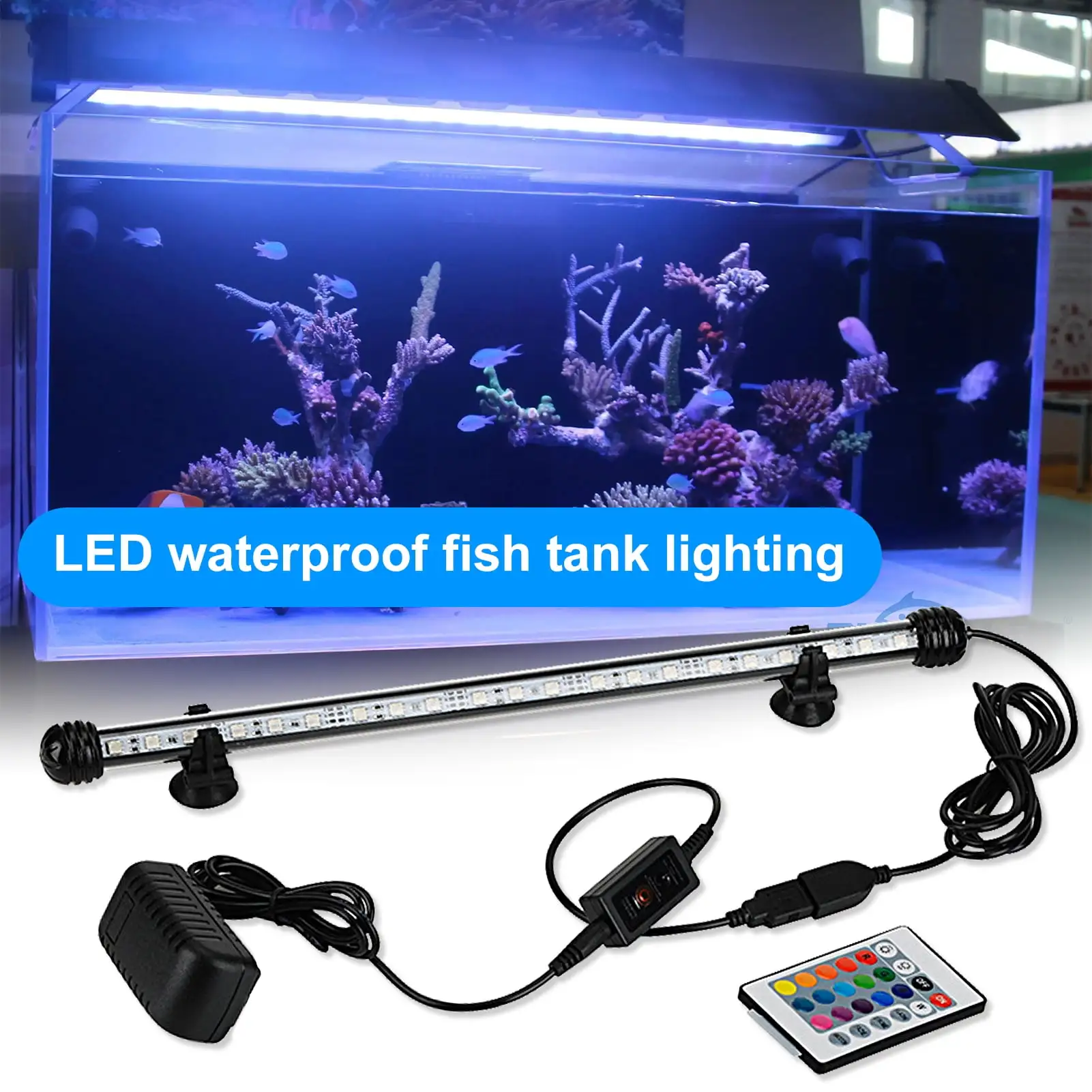 Walbest Submersible LED Aquarium Light. Fish Tank Light Waterproof Plastic IP68 Protection Rating LED Aquarium Fish Tank LED Light bar Stick (2W-18W)