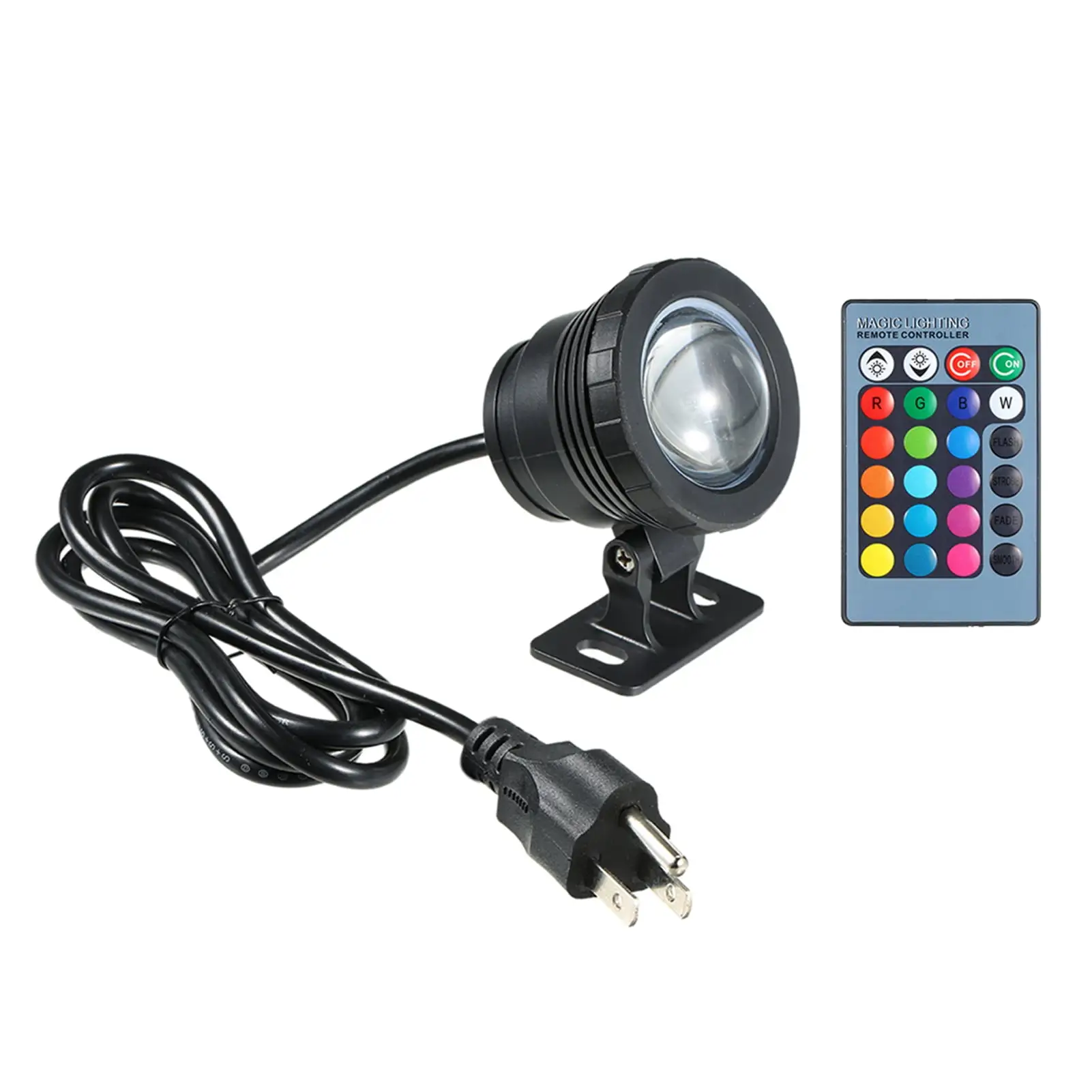 Walmeck AC85-265V 20W RGB LEDs Fountain with Remote Control Memory Function 16 Colors Changing Flash/ Strobe/ Fade/ Smooth 4 Effects IP65 Water-resistant (most 1m) Design for Pool Aquarium Pond Sp