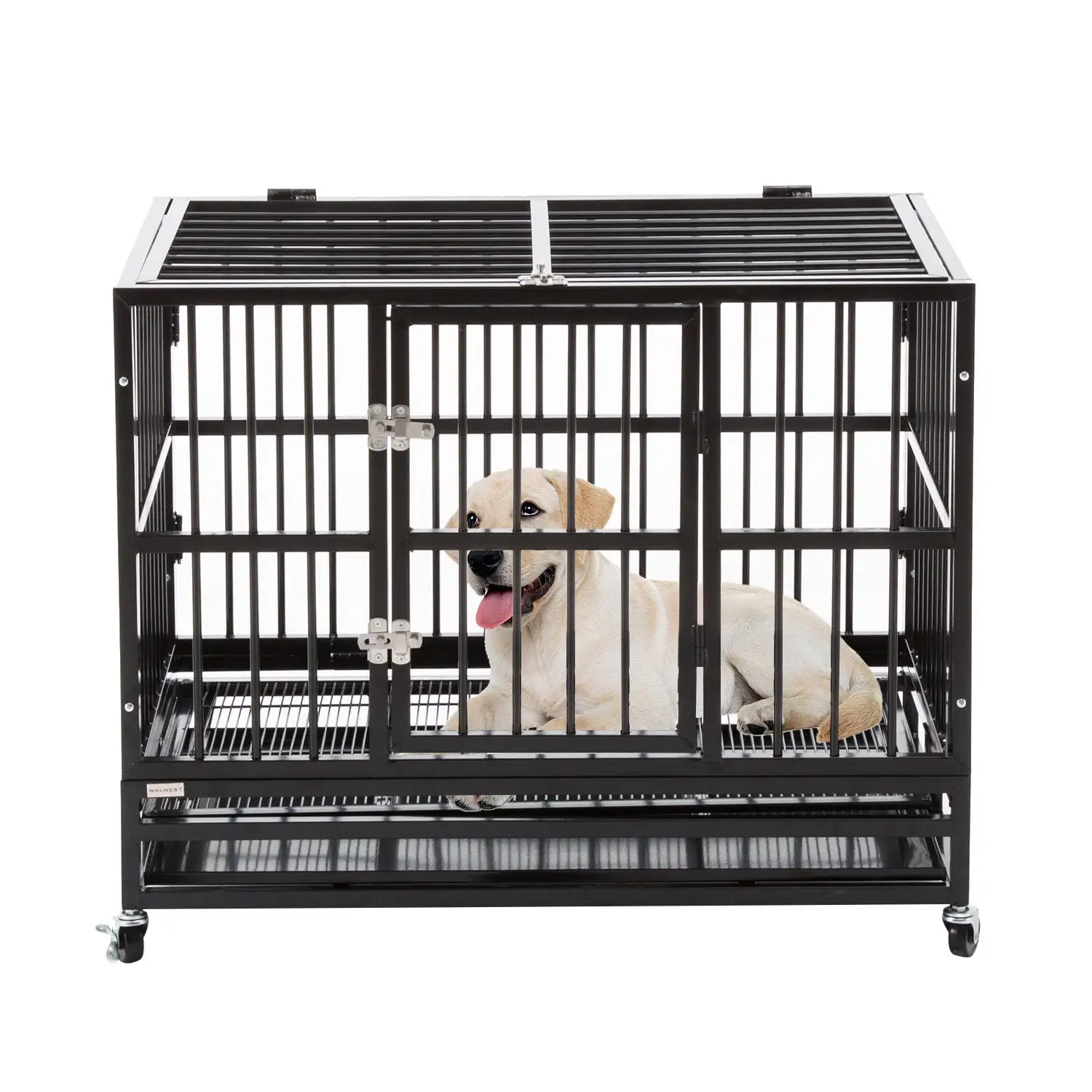 Walnest 37 Medium Heavy Duty Dog Cage Crate Kennel Metal Pet Playpen Portable w/ Tray