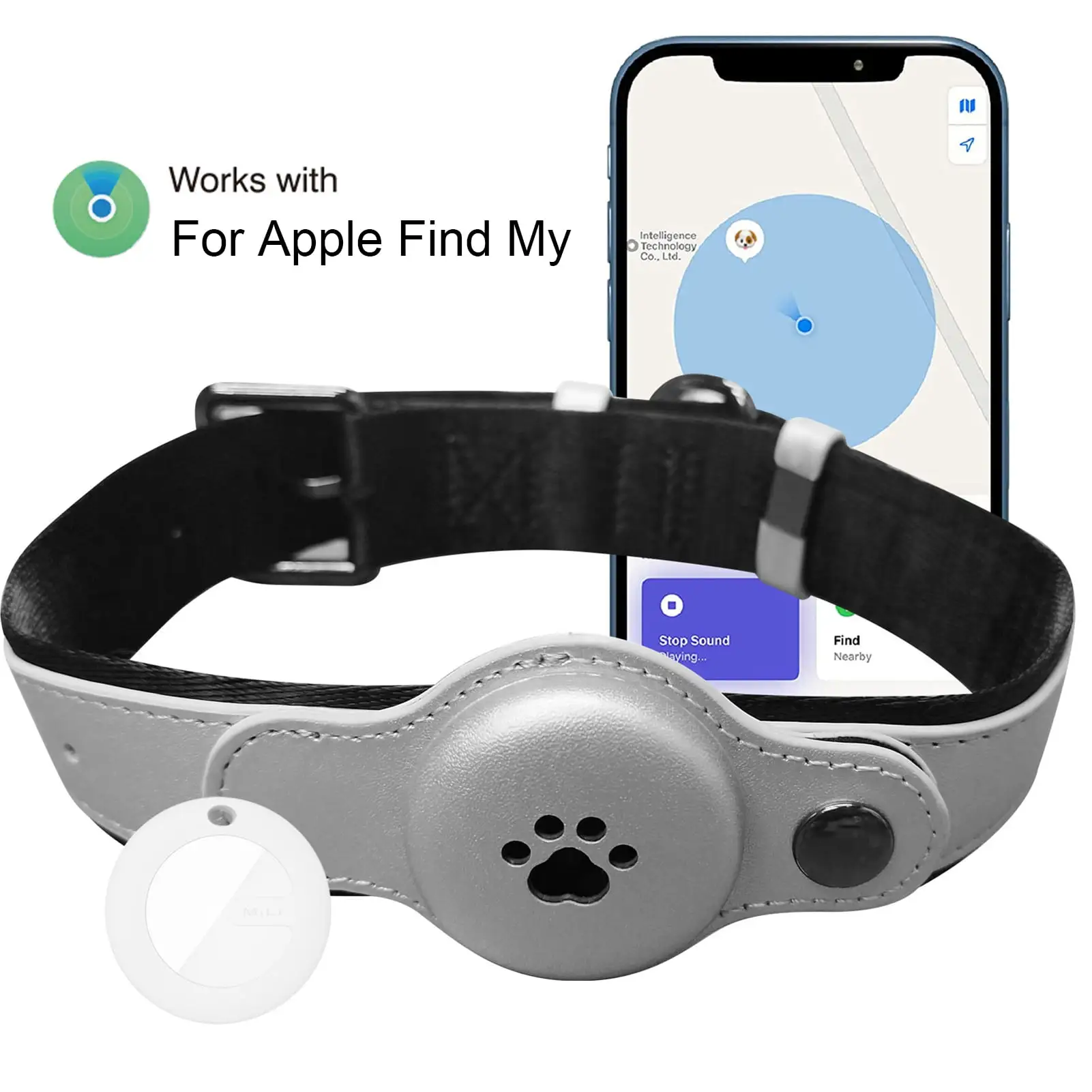 Washranp Dog GPS Tracker.Waterproof Real-Time GPS Location Pet Tracking Collar (Only iOS) for Small Medium Large Dogs