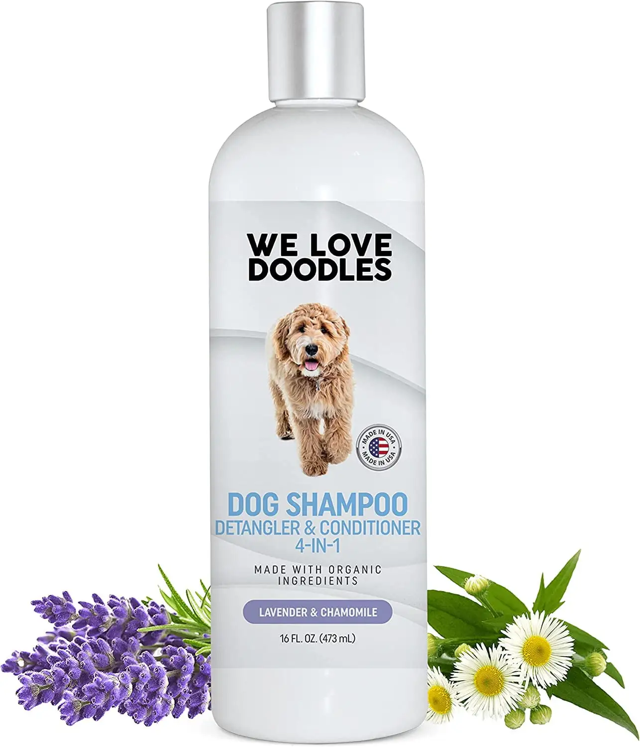 We Love Doodles. Dog Shampoo. Conditioner and Detangler. Best Shampoo for Goldendoodles and Doodles. Dog Shampoo for Puppies. Grooming. Organic Ingredients. Lavender. Moisturizing. Best Smelling