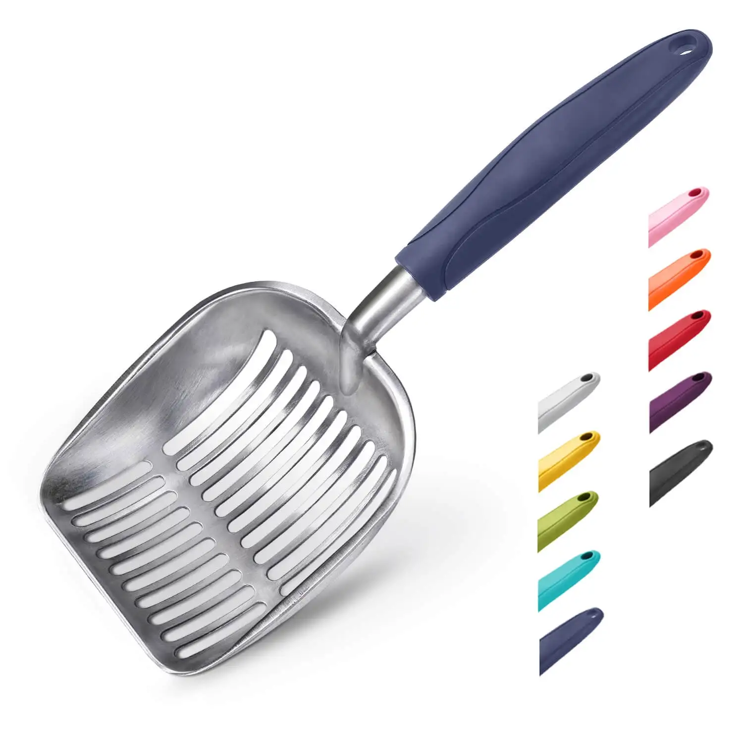 WePet Jumbo Cat Litter Scoop. Aluminum Alloy Sifter . Kitty Metal Scooper. Sifter with Deep Shovel. Blue