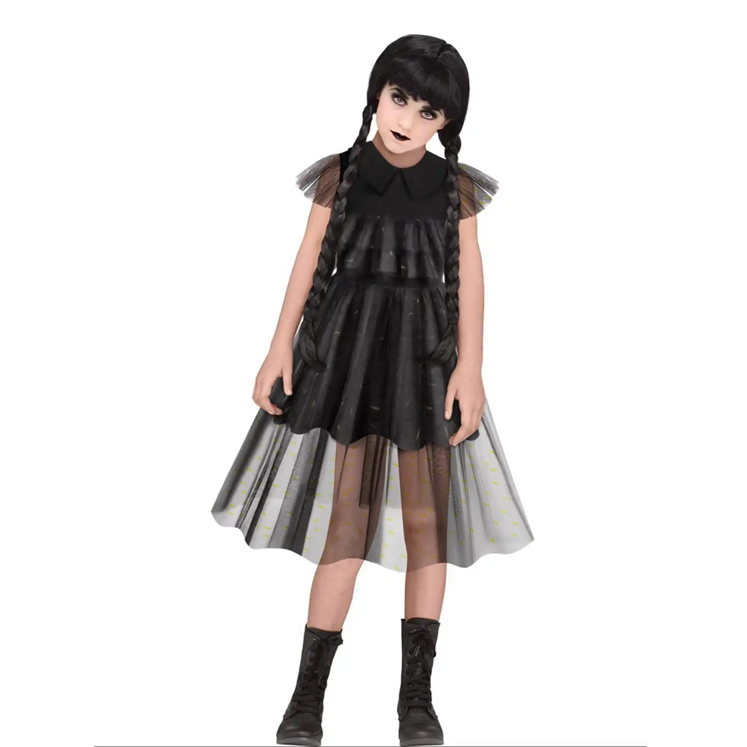 Wednesday Addams Dress Girls Kids Family Nevermore Cosplay Costume Academy Uniform Dance Dresses Halloween Outfit