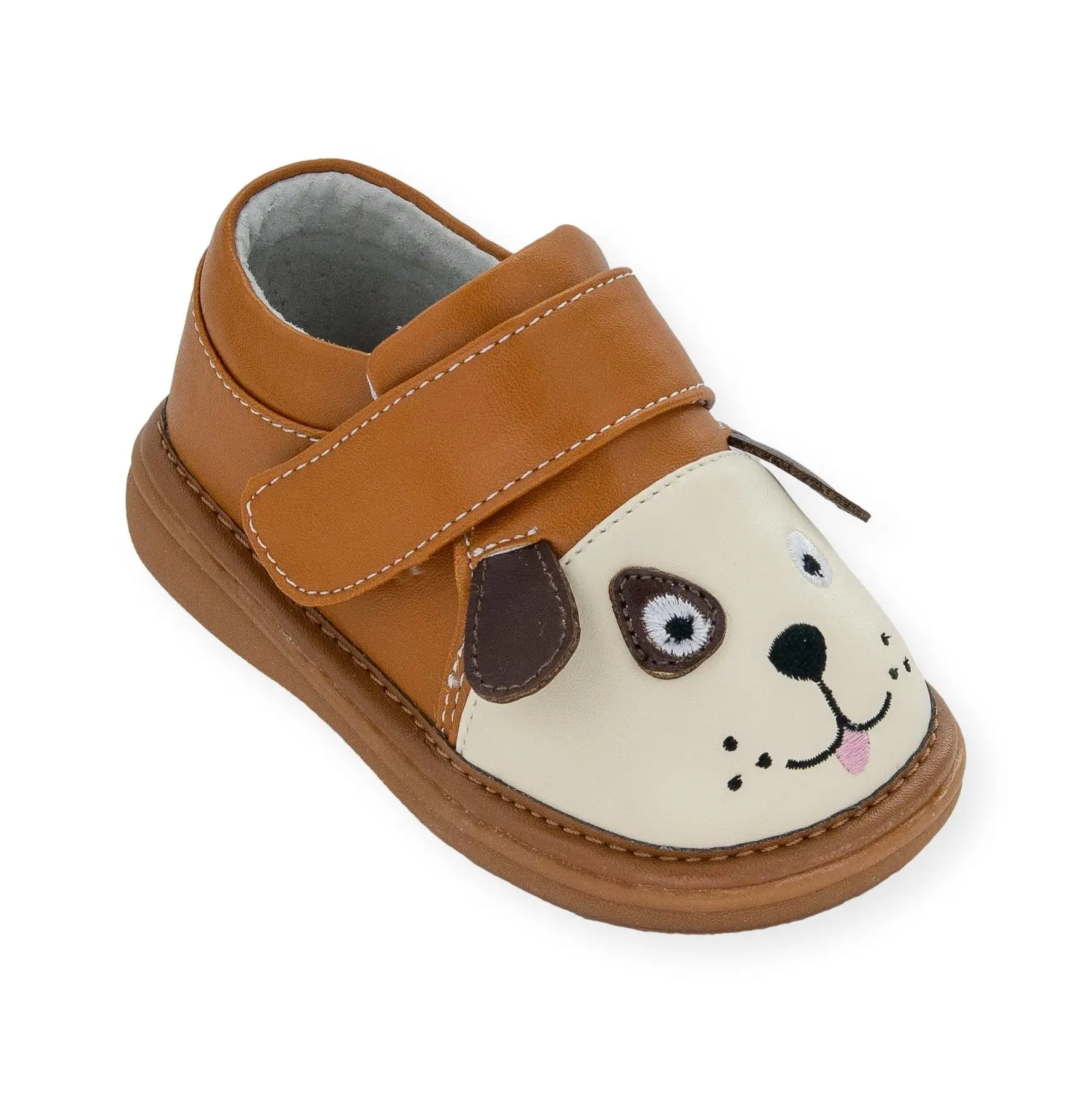 Wee Squeak Fetch the Dog Shoe Size: 3. Color: Brown