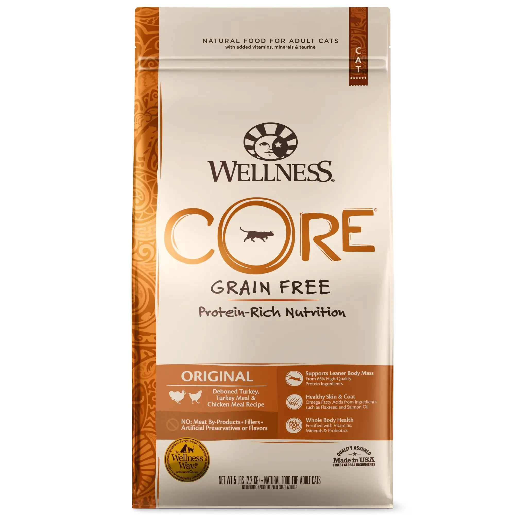 Wellness CORE Grain-Free Original Formula Dry Cat Food. 5 Pound Bag