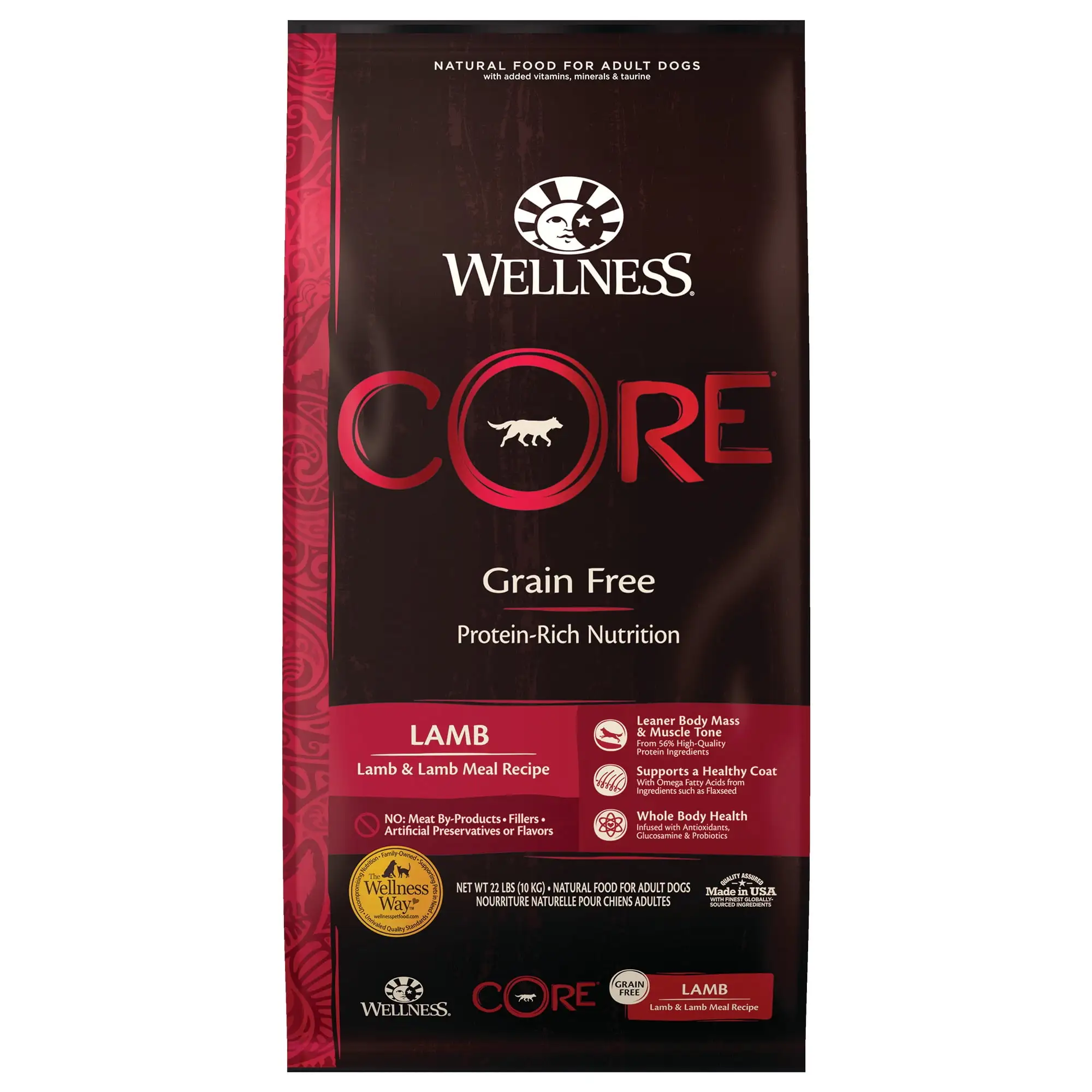 Wellness CORE Natural Grain Free Dry Dog Food. Lamb. 22-Pound Bag