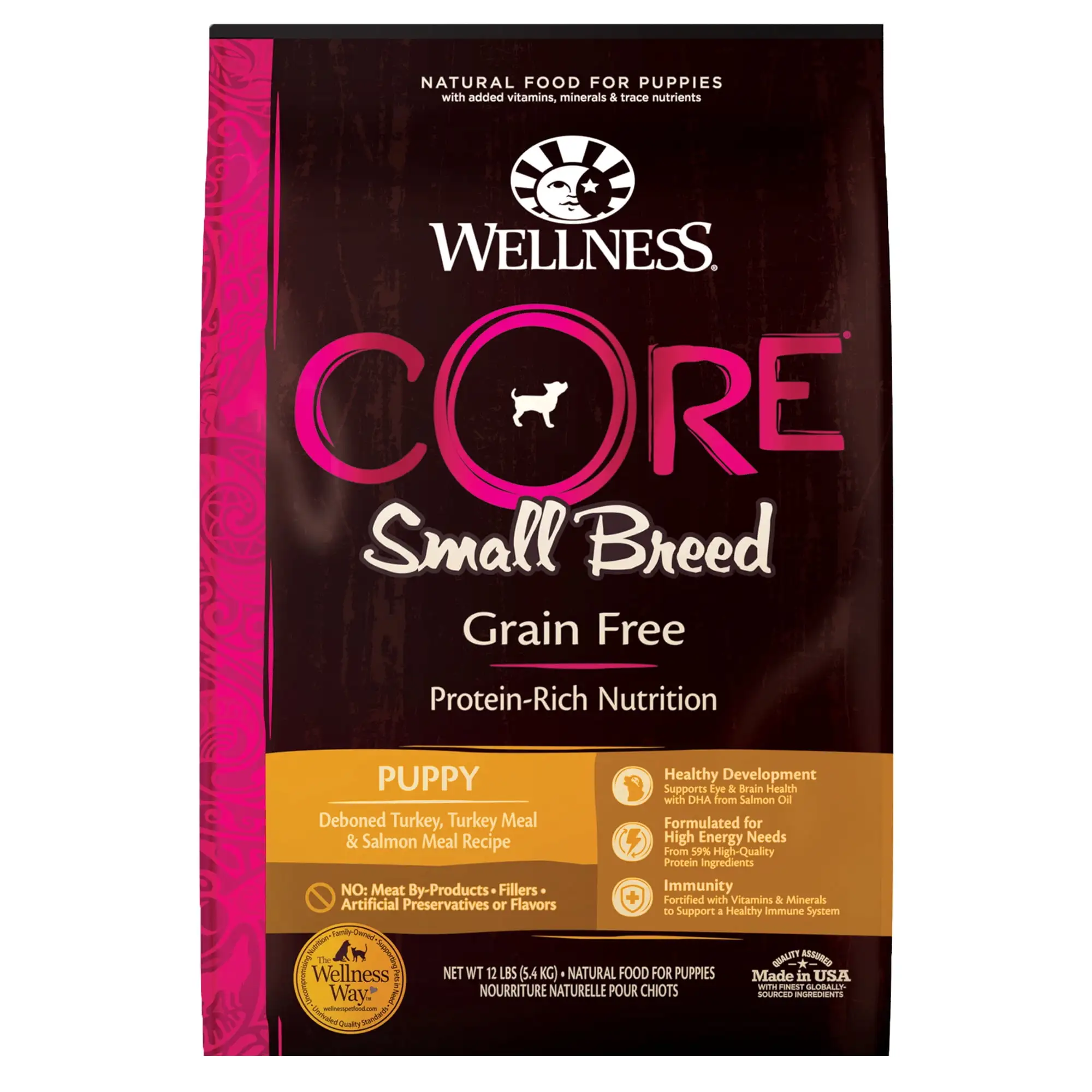 Wellness CORE Natural Grain Free Dry Dog Food. Small Breed Puppy. 12-Pound Bag