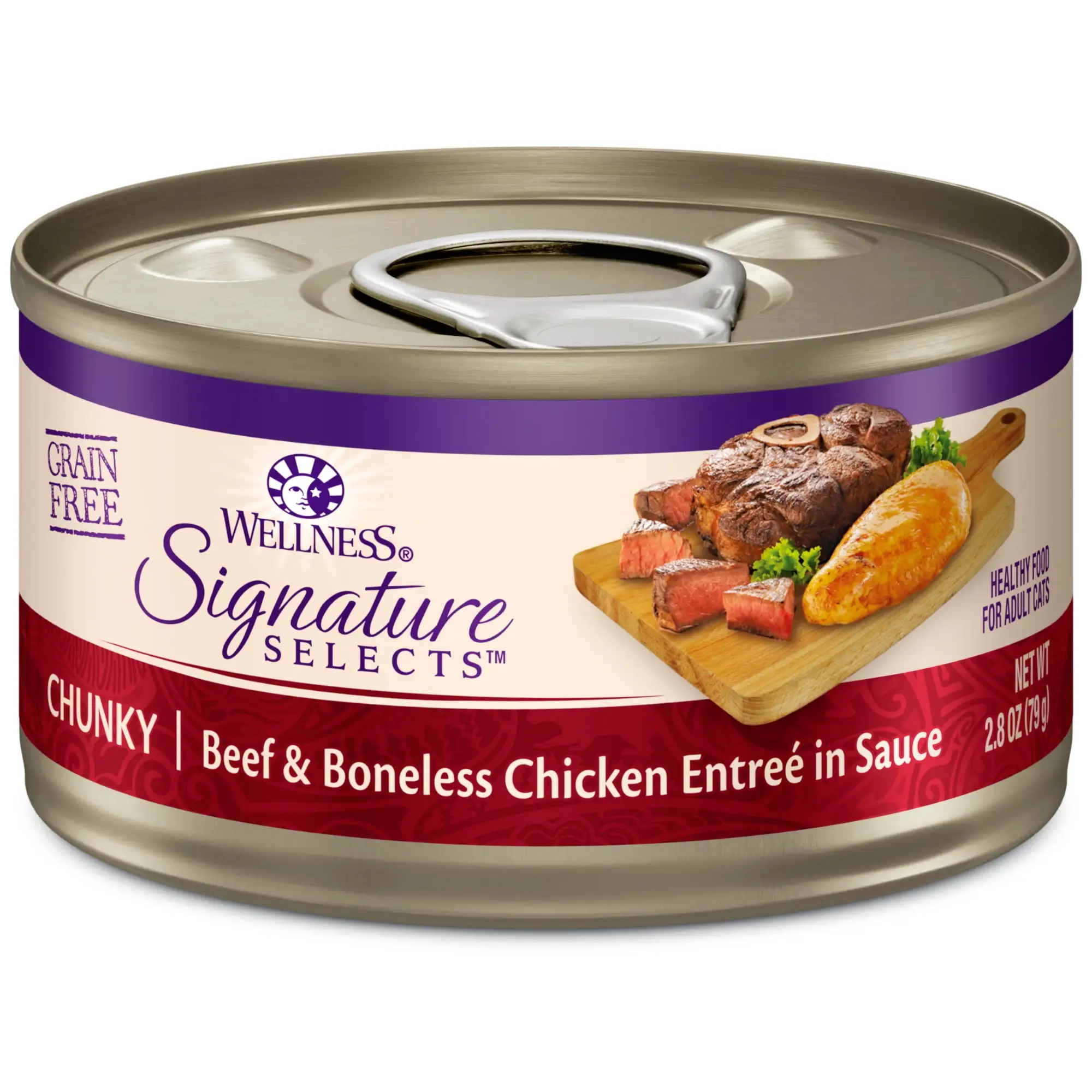 Wellness CORE Signature Selects Wet Cat Food. Chunky Beef & Chicken. 2.8oz Can (Pack of 12)