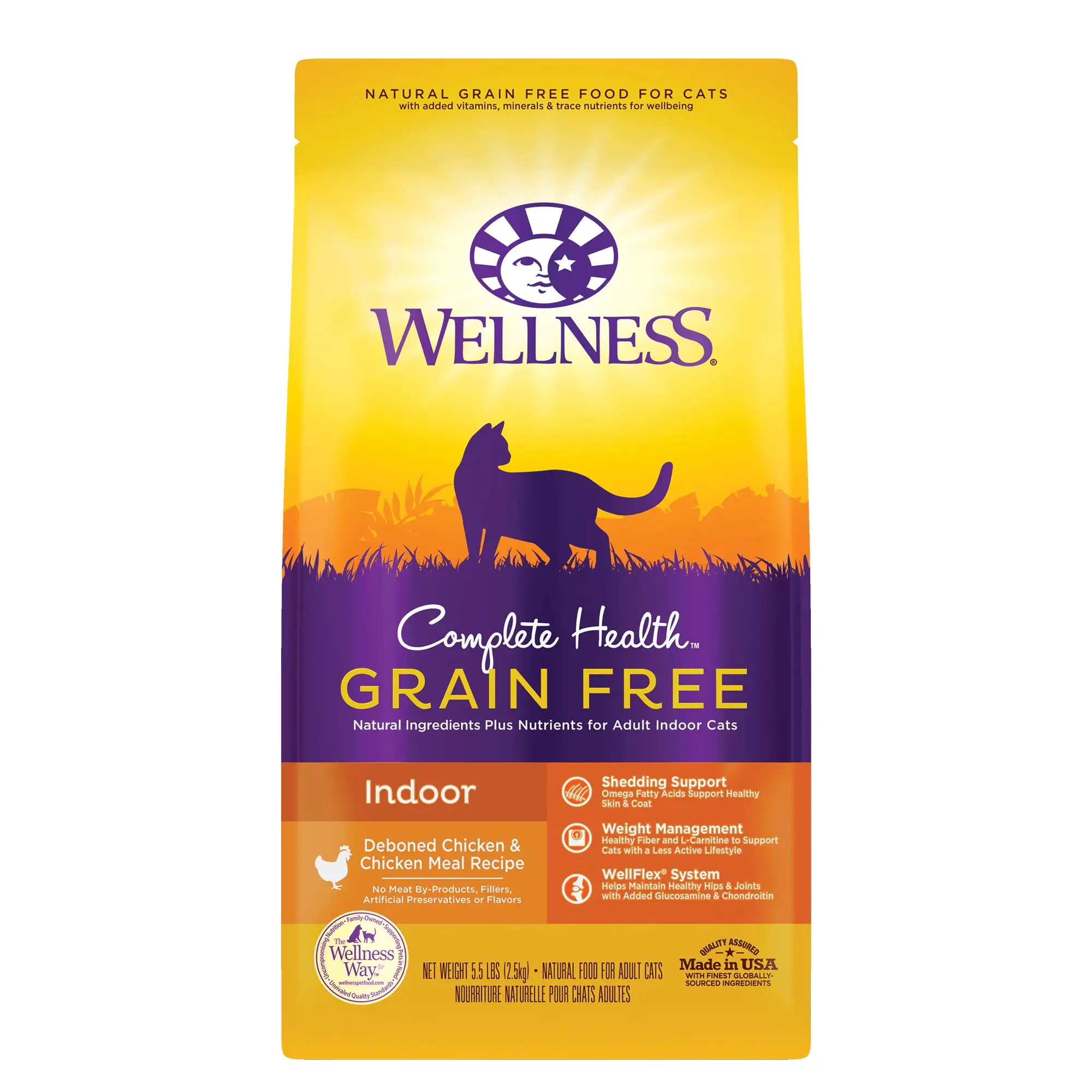 Wellness Complete Health Grain-Free Indoor Deboned Chicken Recipe Dry Cat Food. 5.5 Pound Bag