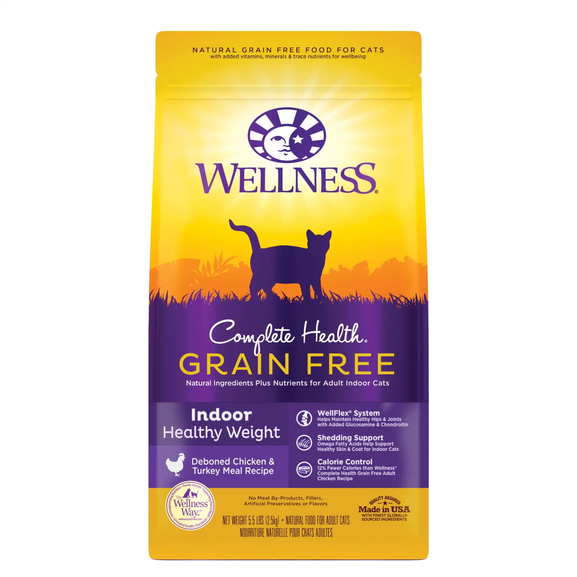 Wellness Complete Health Grain-Free Indoor Healthy Weight Chicken Recipe Dry Cat Food. 5.5 Pound Bag