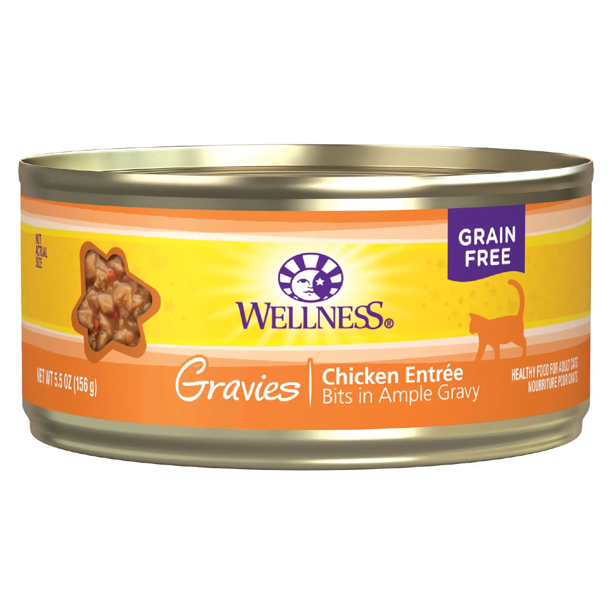 Wellness Complete Health Gravies Grain Free Canned Cat Food. Chicken Entr??e. 5.5 Ounces (Pack of 12)