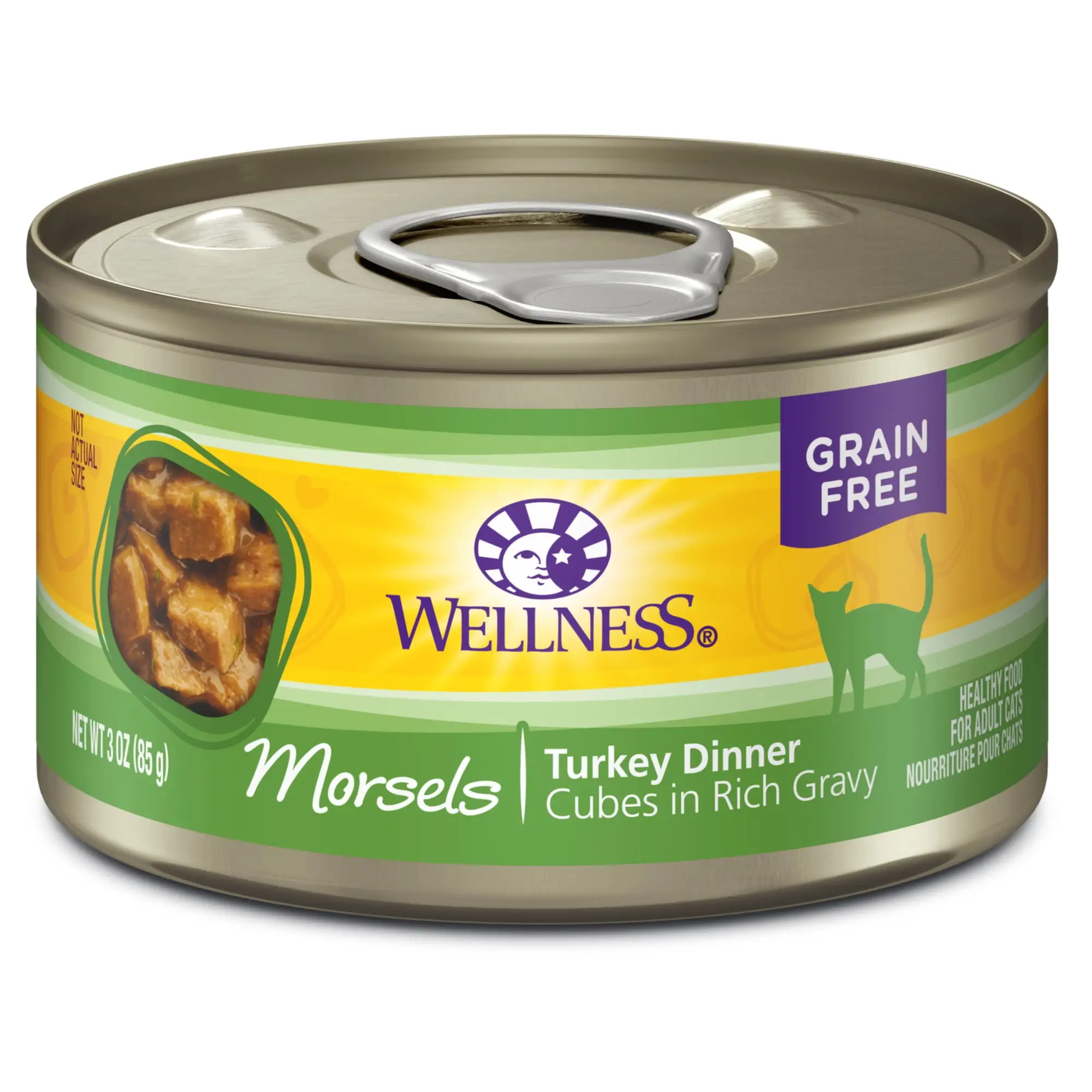 Wellness Complete Health Natural Grain Free Wet Canned Cat Food. Cubed Turkey Entree. 3-Ounce Can (Pack of 24)