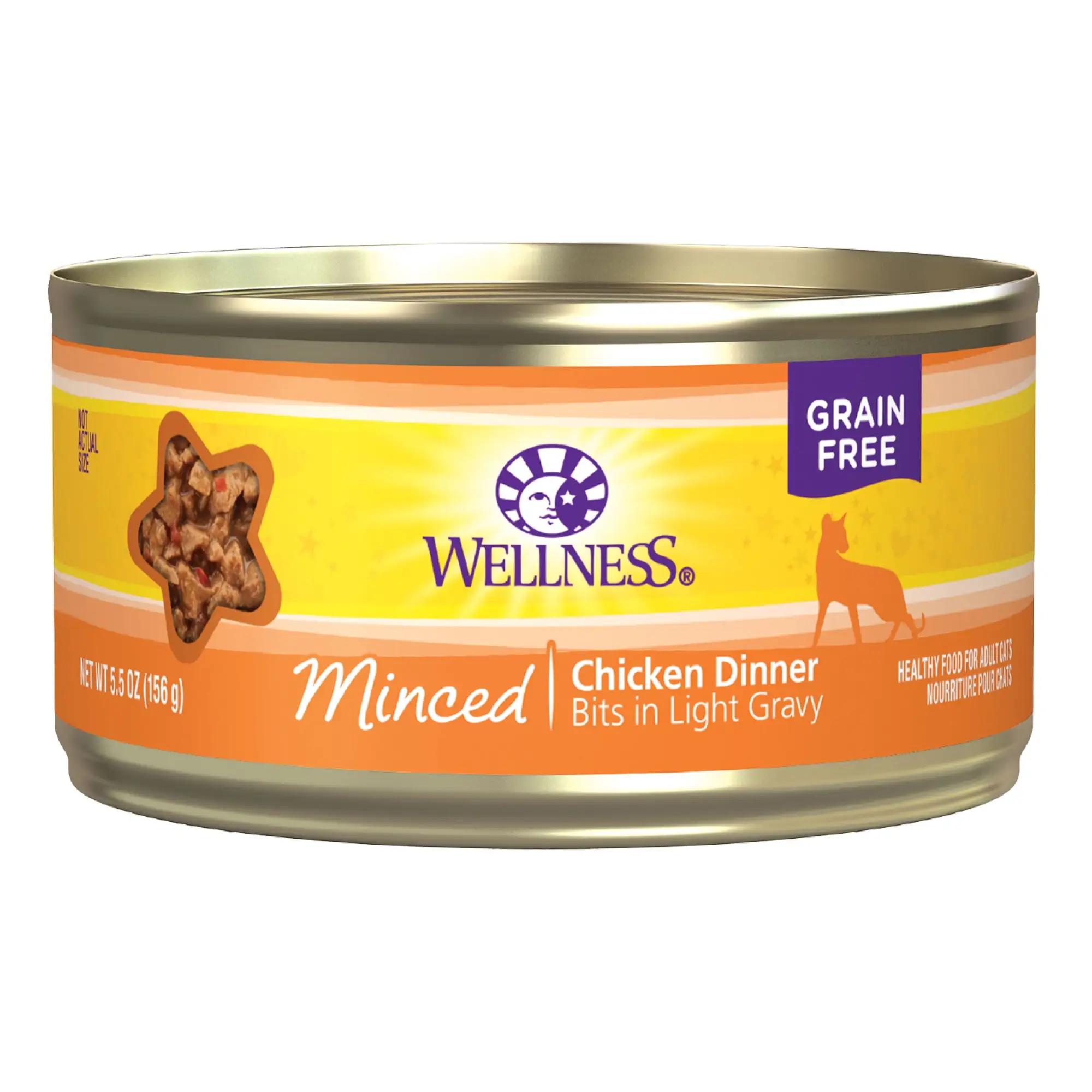 Wellness Complete Health Natural Grain Free Wet Canned Cat Food. Minced Chicken Entree. 5.5 Ounce Can (Pack of 24)