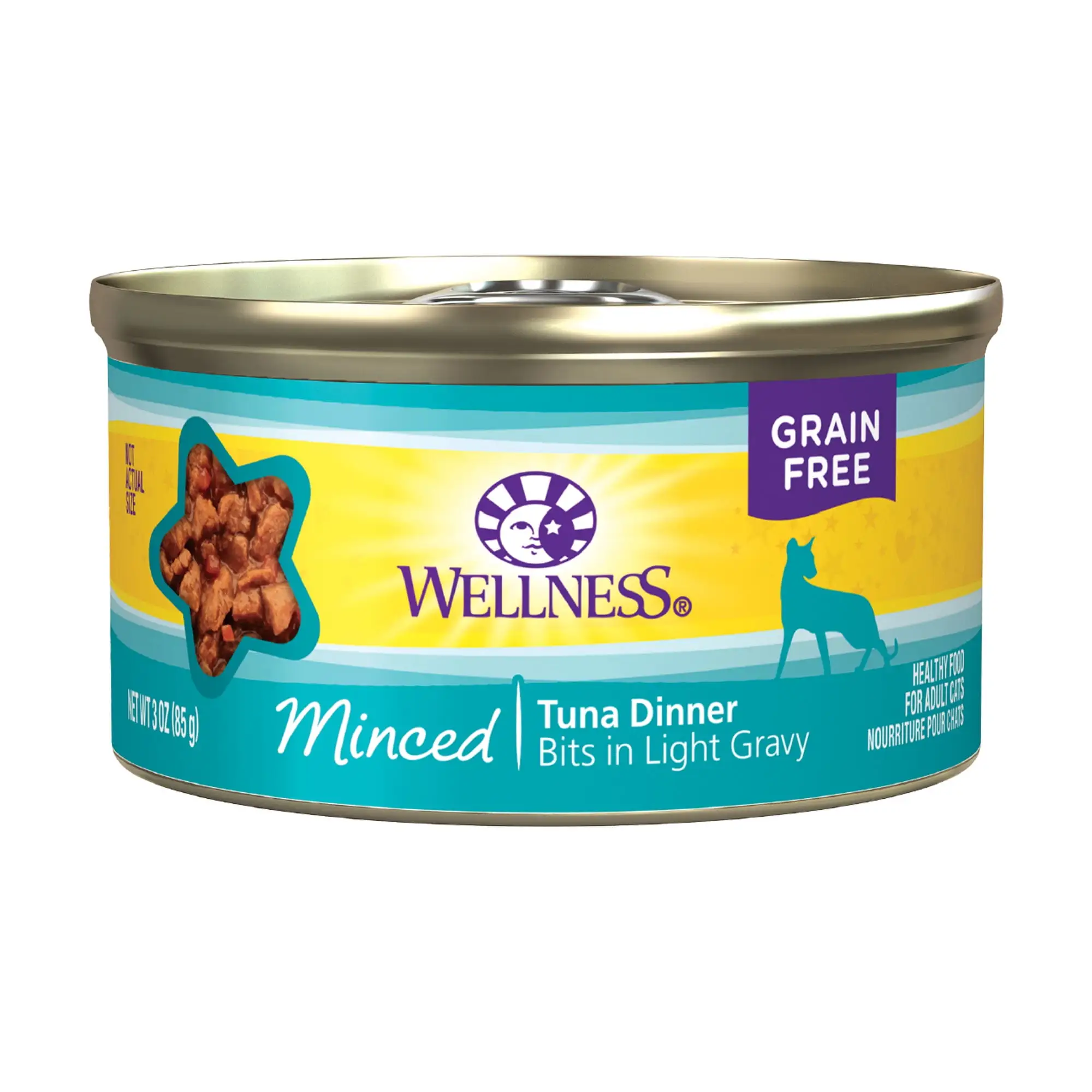 Wellness Complete Health Natural Grain Free Wet Canned Cat Food. Minced Tuna Entree. 3-Ounce Can (Pack of 24)