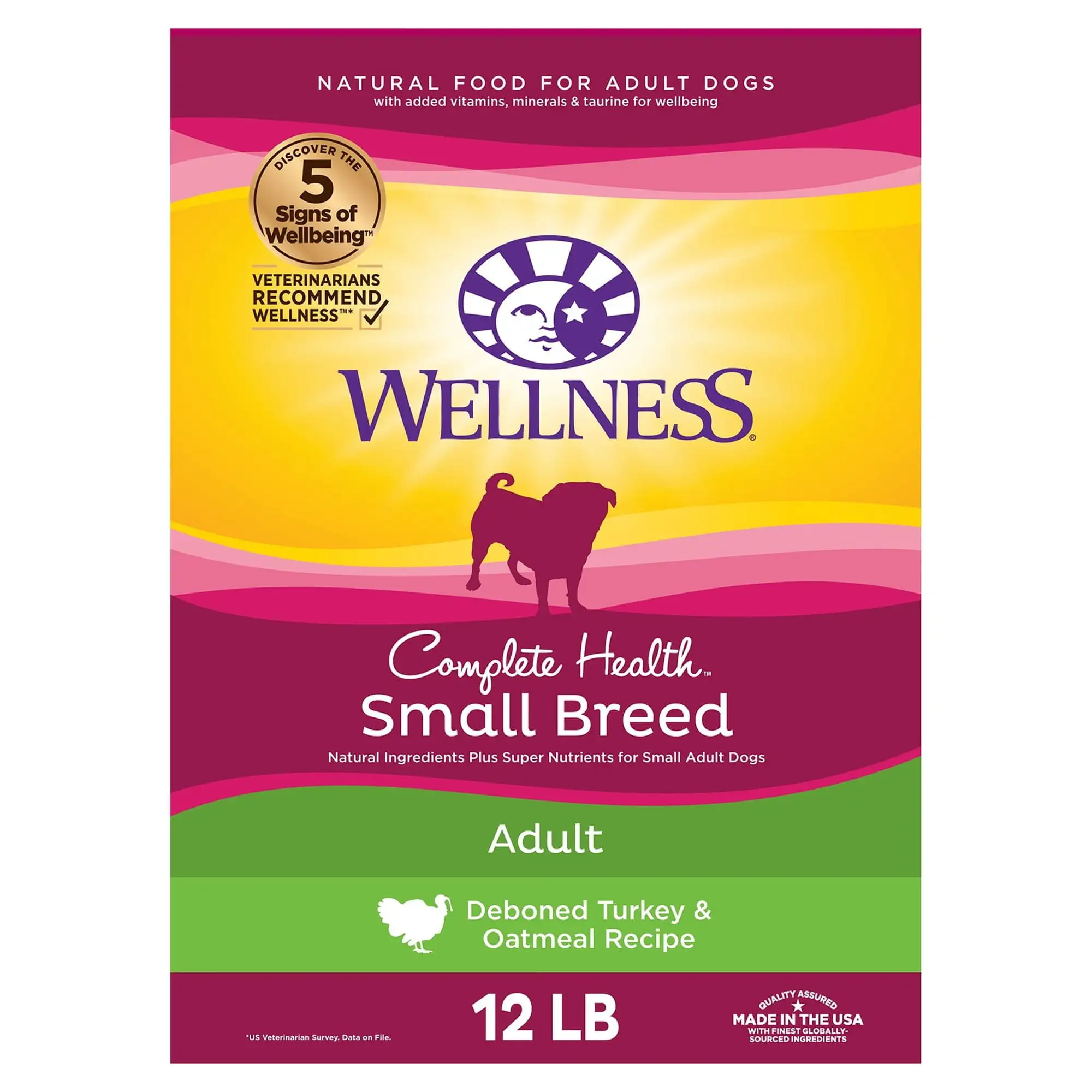 Wellness Complete Health Natural Small Breed Dry Dog Food. Turkey & Oatmeal. 12-Pound Bag