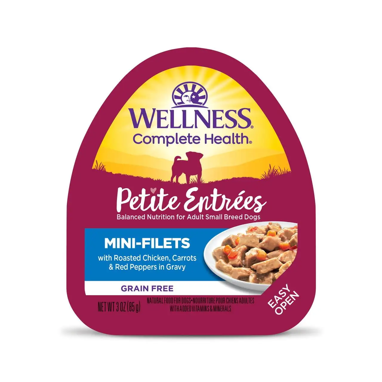 Wellness Petite Entr??es Mini Fillets Grain Free Natural Wet Small Breed Dog Food. Roasted Chicken. Carrots & Red Peppers. 3-Ounce Cup (Pack of 24)