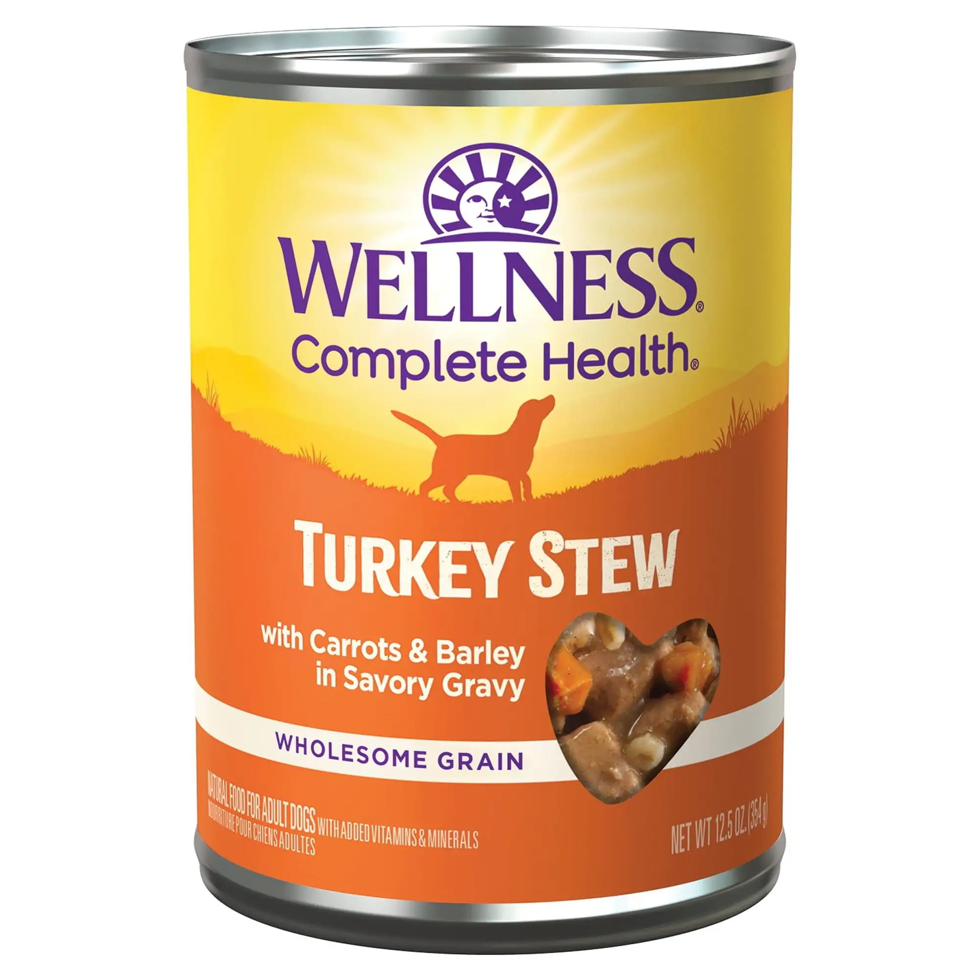 Wellness Thick & Chunky Natural Canned Dog Food. Turkey Stew. 12.5-Ounce Can (Pack of 12)