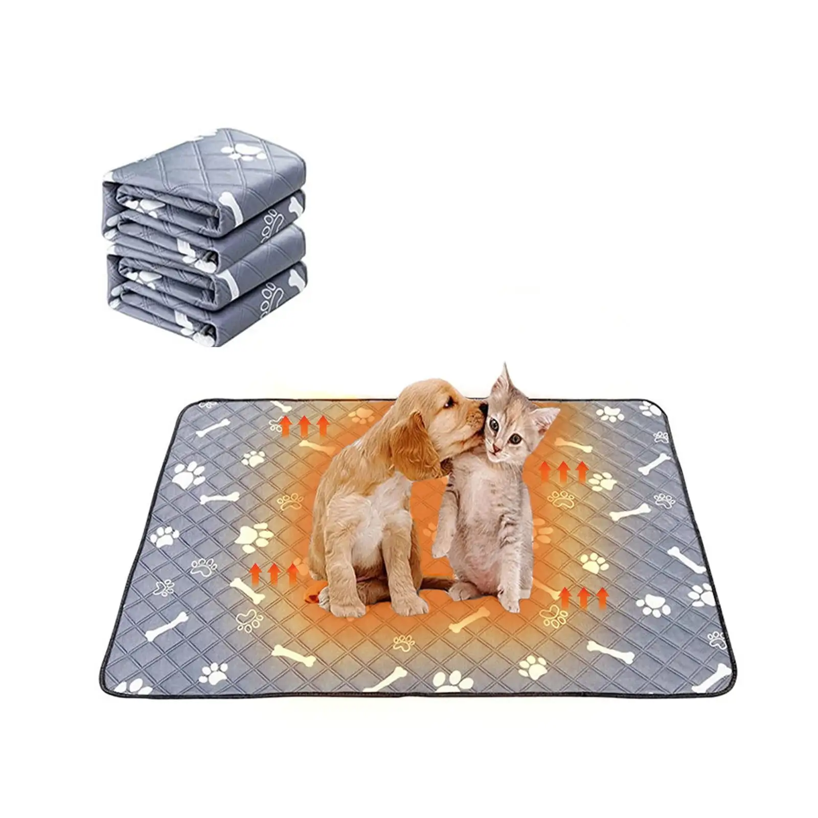 Weloille Self Warming Cat Bed Self Heating Cat Mat Warm Thermal Pet Pad with Anti-Slip Bottom Machine Washable Dog Crate Pad for Outdoor and Indoor Pets (28 X 40 Inch)