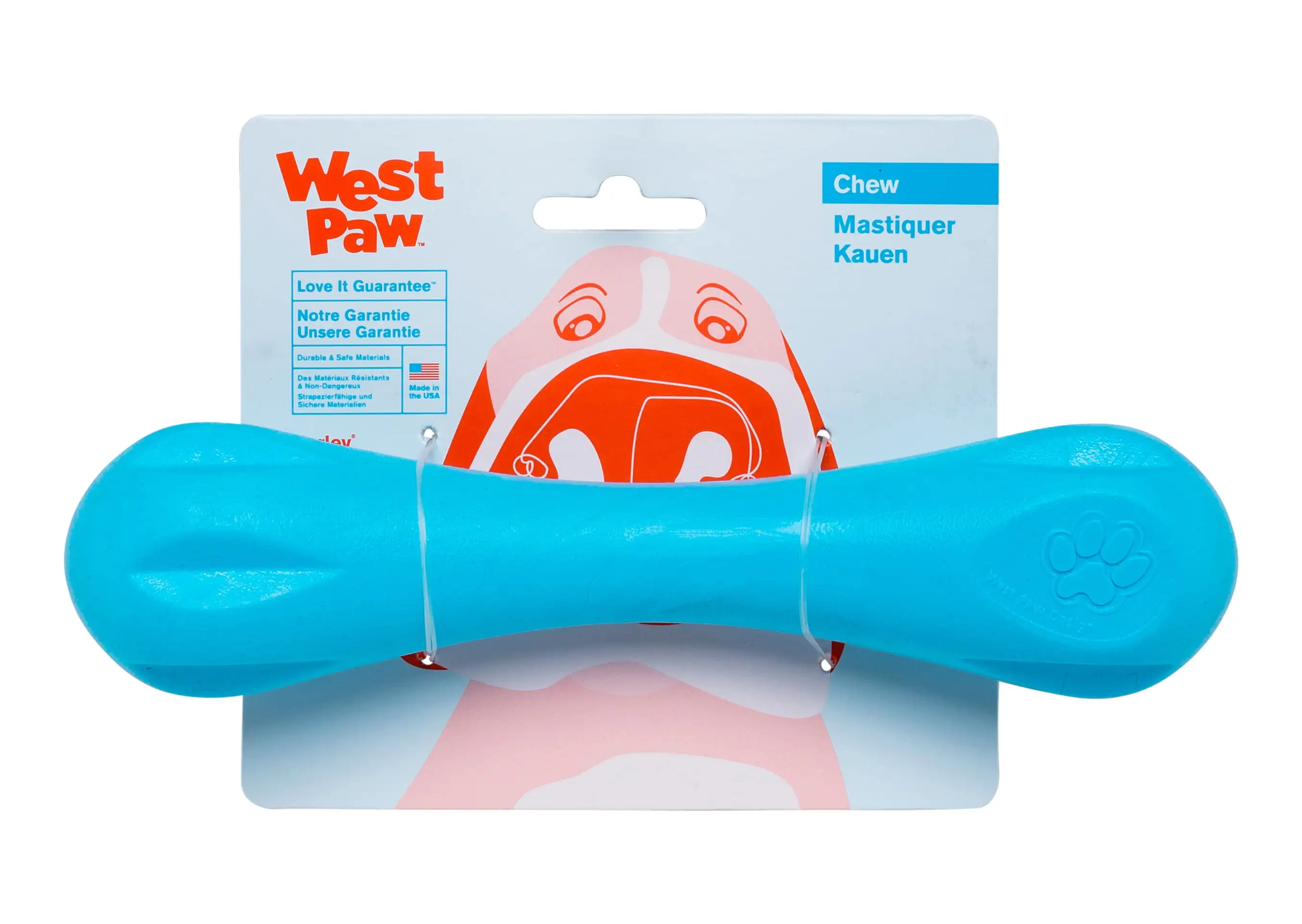 West Paw Zogoflex Hurley Large 8.25 Dog Toy Aqua