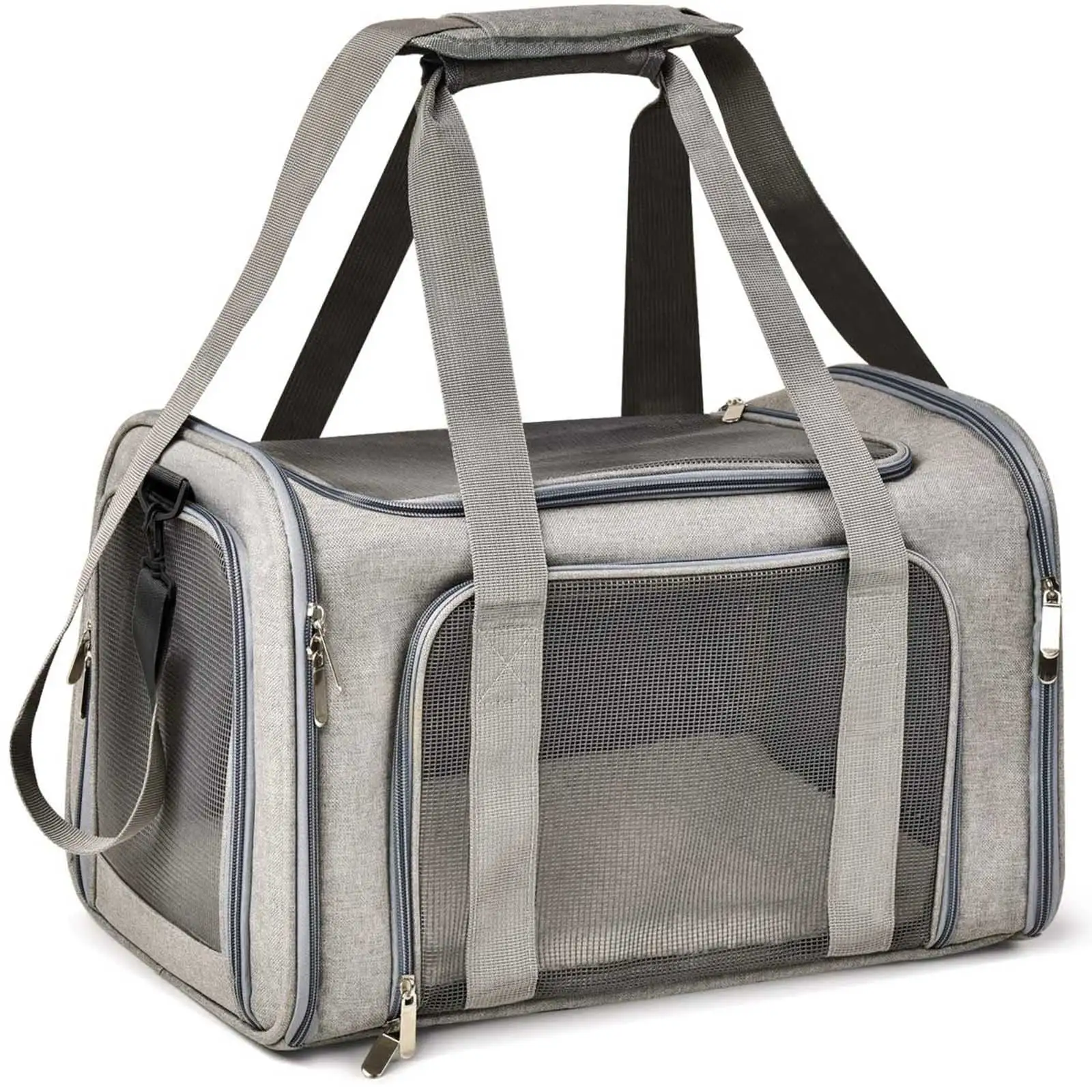 Wewdigi Pet Carrier for Cats. Dogs and Puppies. Gray. (Suitable For Daily Travel). 22 Lbs