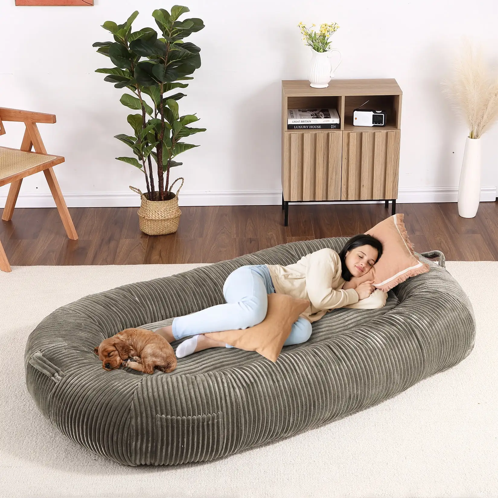 WhizMax Large Dog Bed 71x48x14. Giant Dog Bed for People Adults. Pets and Kids with Removable Cover