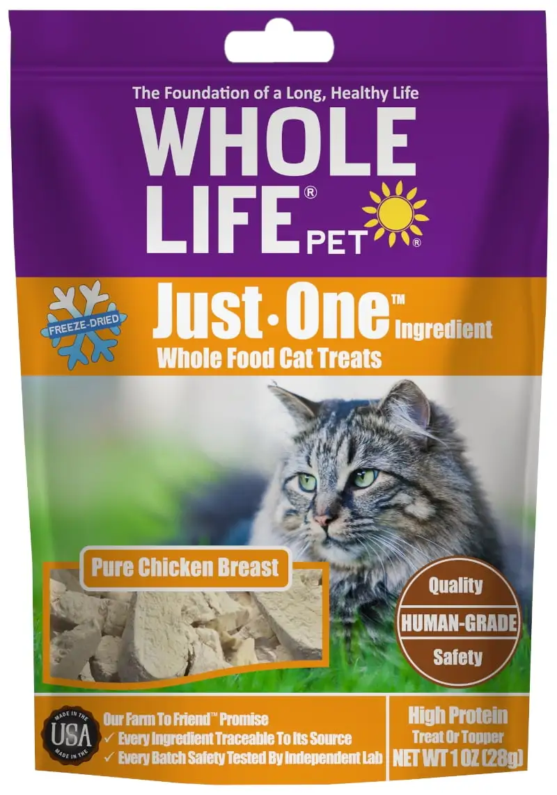 Whole Life Pet Just One Ingredient Chicken Treats for Cats. 1oz