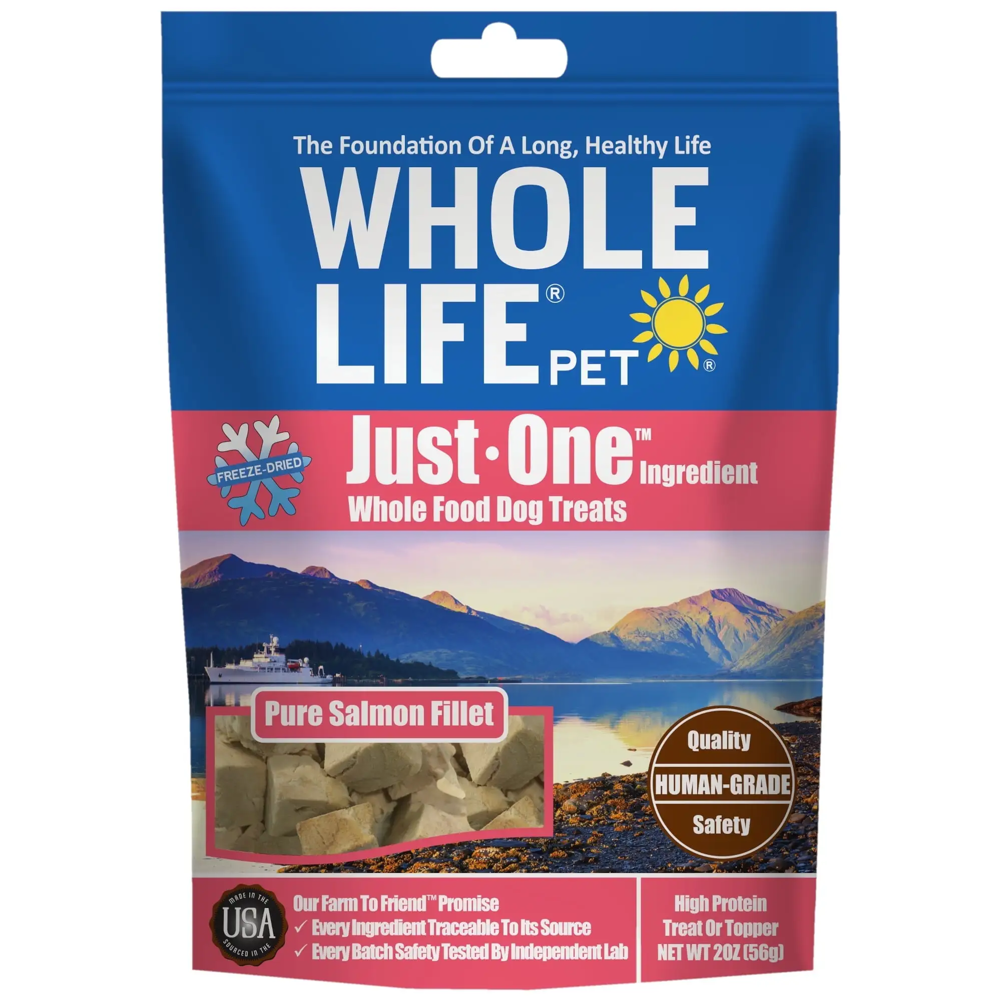 Whole Life Pet Just One Ingredient Salmon Treats for Dogs. 2oz