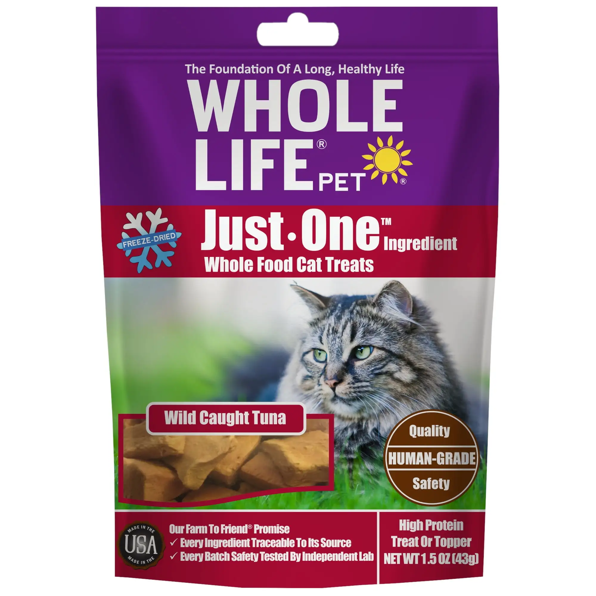 Whole Life Pet Just One Ingredient Tuna Treats for Cats. 1.5oz