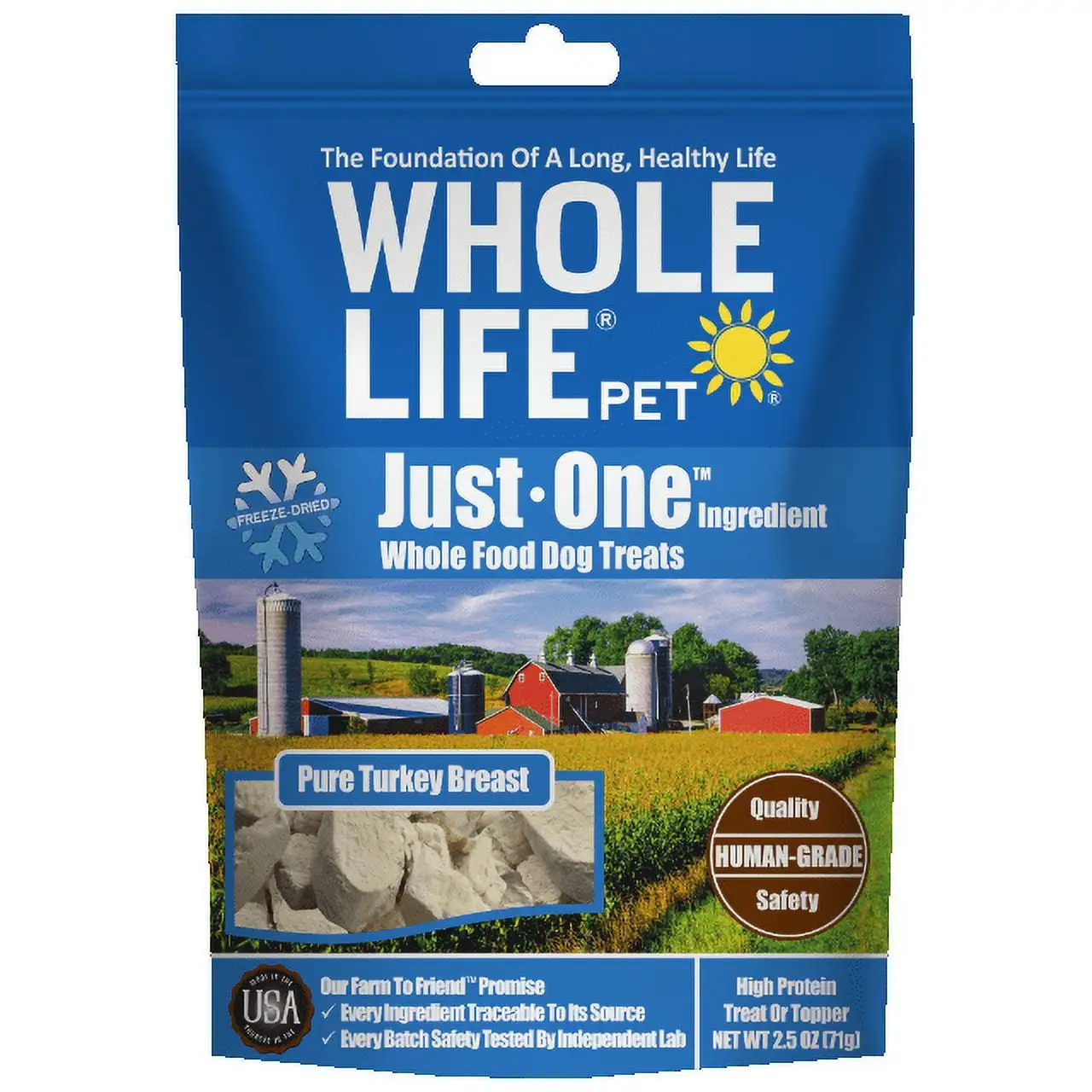 Whole Life Pet Just One Ingredient Turkey Treats for Dogs. 2.5oz