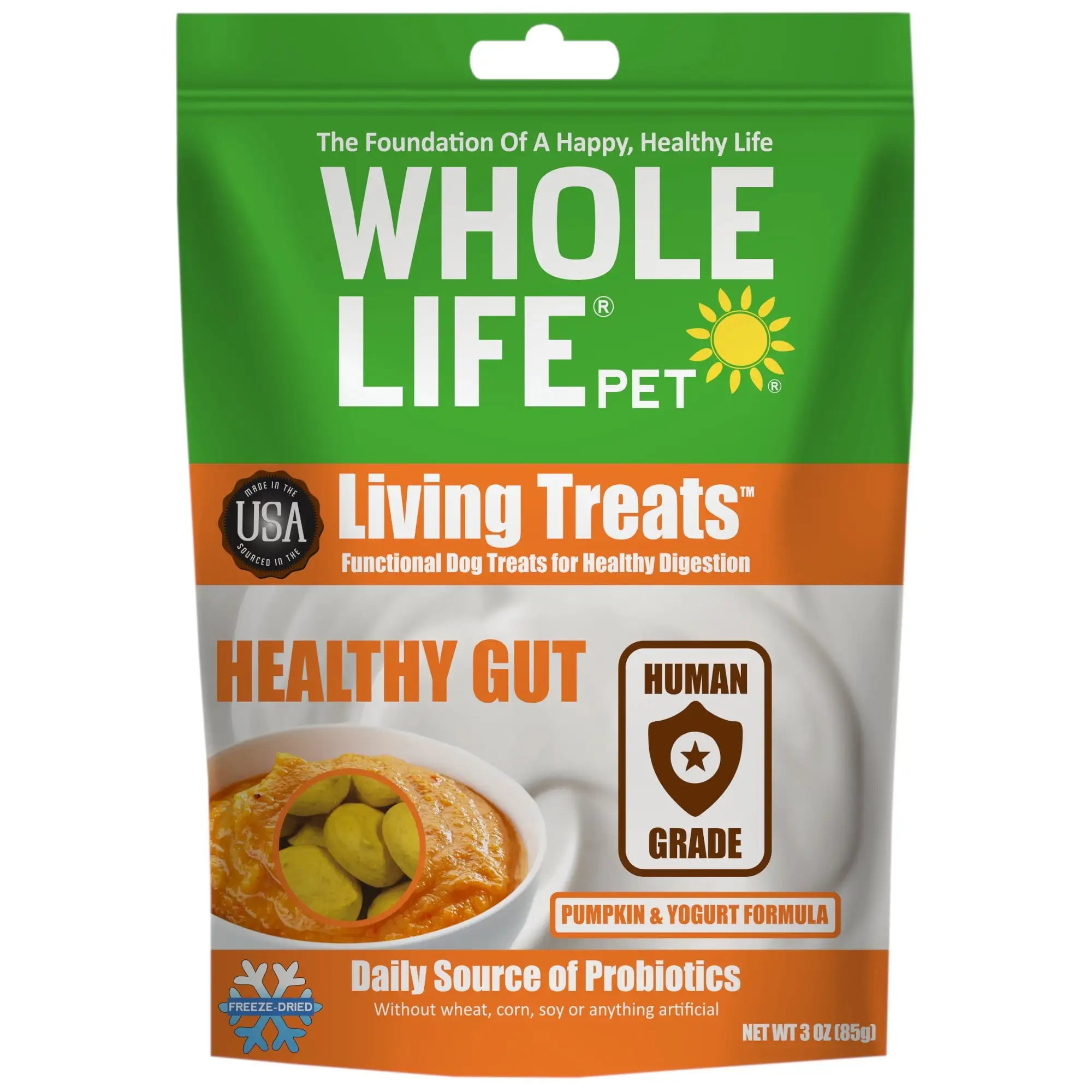 Whole Life Pet Living Treats ?C Pumpkin and Yogurt Recipe Probiotic Treats For Dogs. 3oz