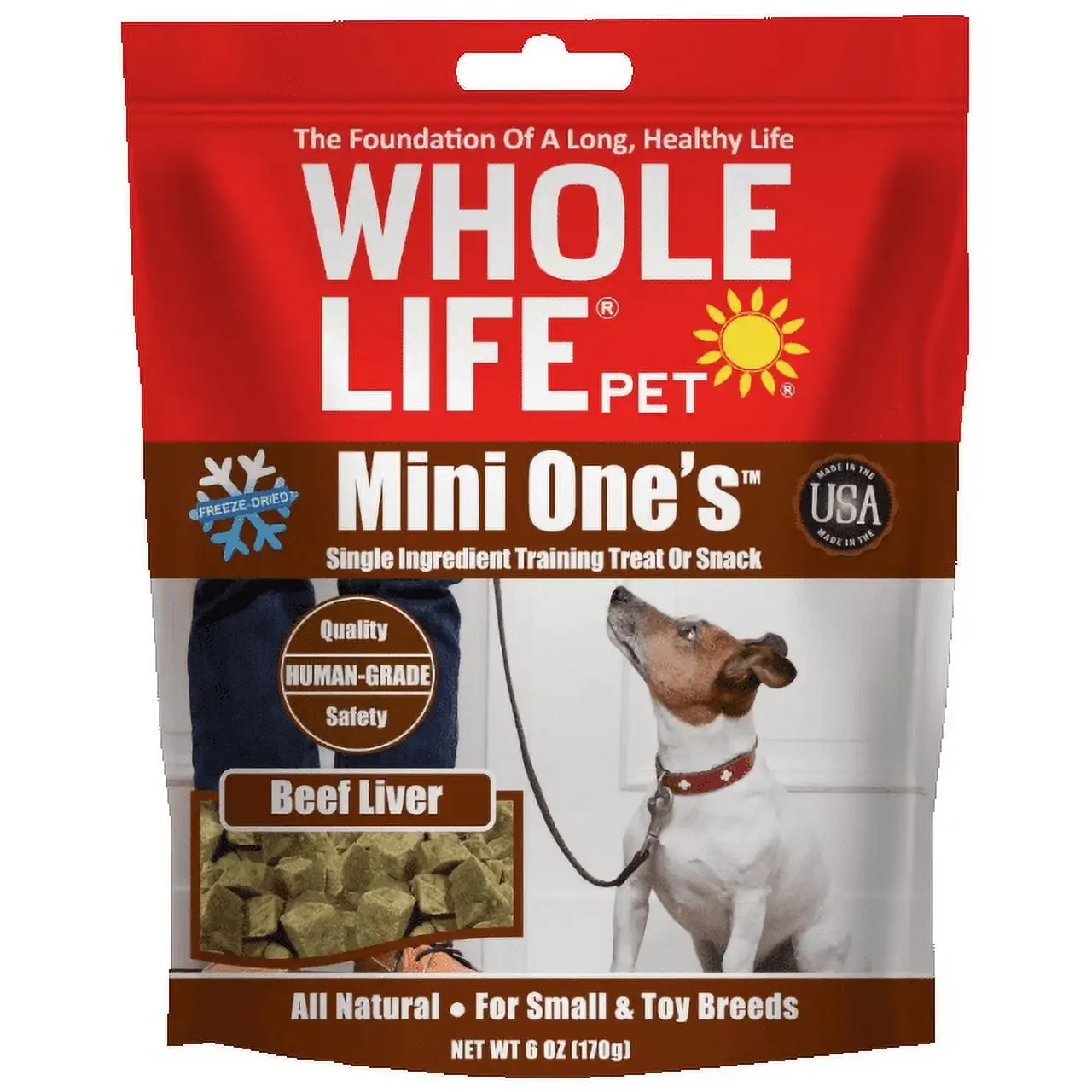 Whole Life Pet Mini One's Beef Liver Treats For Small and Toy Breeds or Training. 6oz