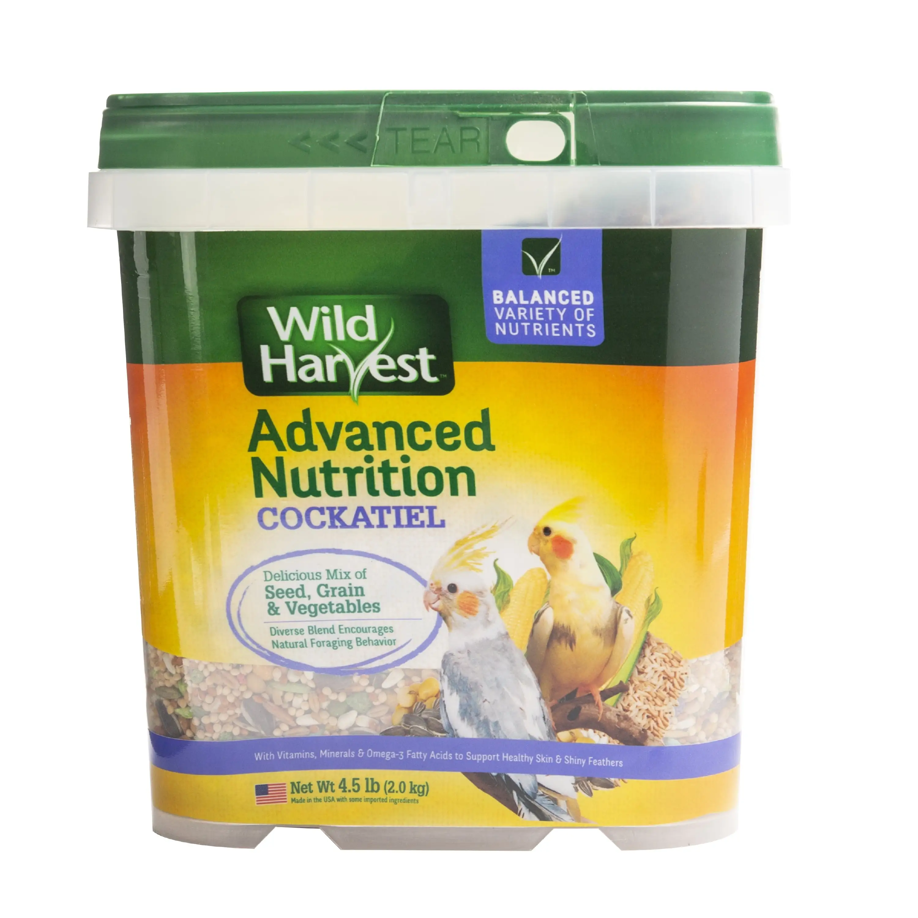 Wild Harvest Advanced Nut Diet. for Cockatiels. 4.5 lbs