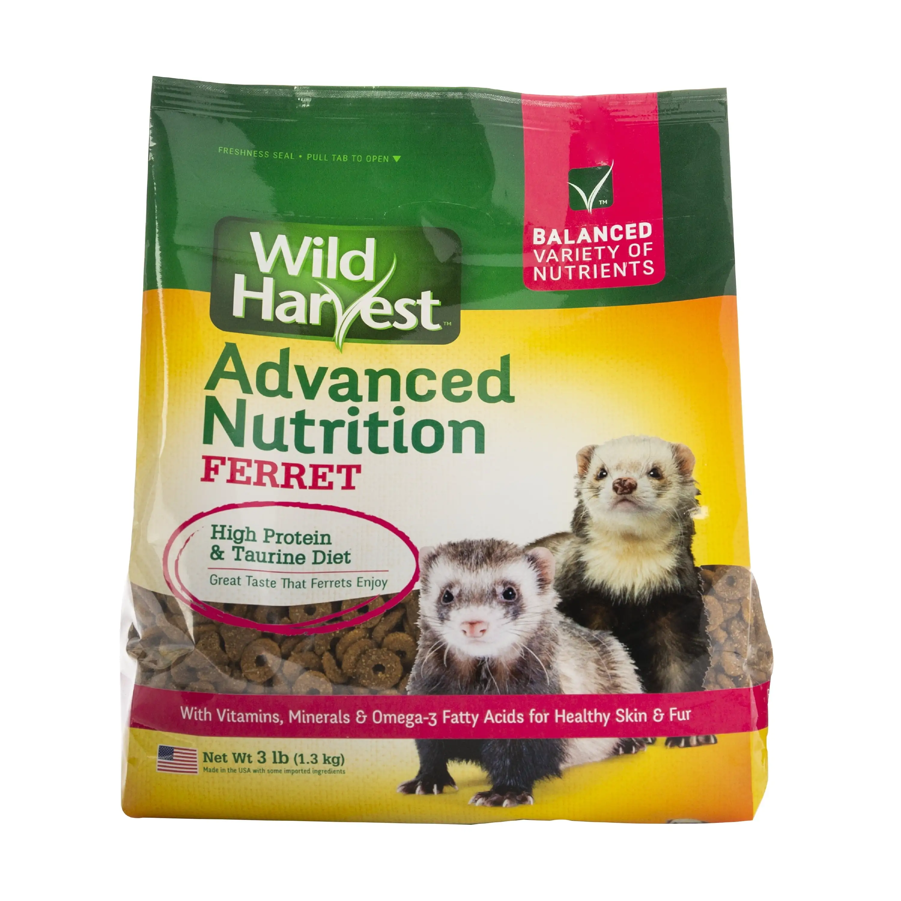 Wild Harvest Advanced Nutrition Ferret 3 Pounds. High Protein and Taurine Diet