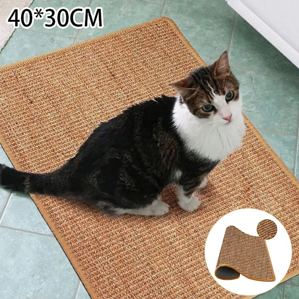 Willstar Cat Scratching Mat. Natural Sisal Mat. Anti-Slip Cat Scratch Pad. Cat Scratcher Cat Toys. Protect Carpets and Sofas