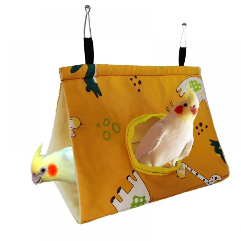 Winter Warm Bird Nest House - Hanging Hammock Velvet Shed Hut Cage Plush Fluffy Birds Hideaway Sleeping Bed Fuzzy for Parrot Parakeet Cockatiels Budgies Lovebird African S-L