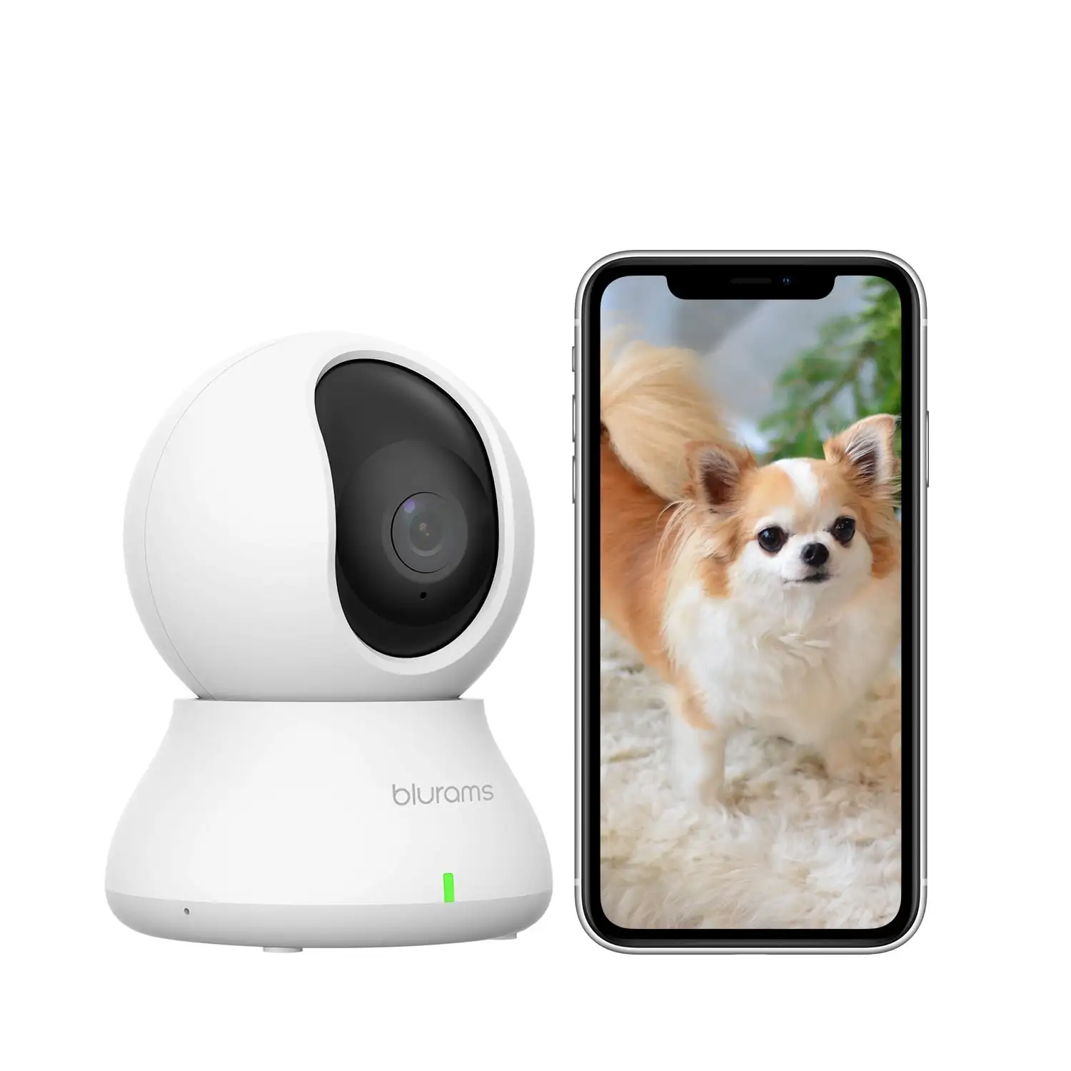 Wireless Security Camera 2K. Blurams Monitor Dog Pet Camera Indoor 360 Degree. Baby Camera. Home Security Smart Motion Tracking with 2-Way Audio.IR Night Vision. Works with Google Assistant and Alexa