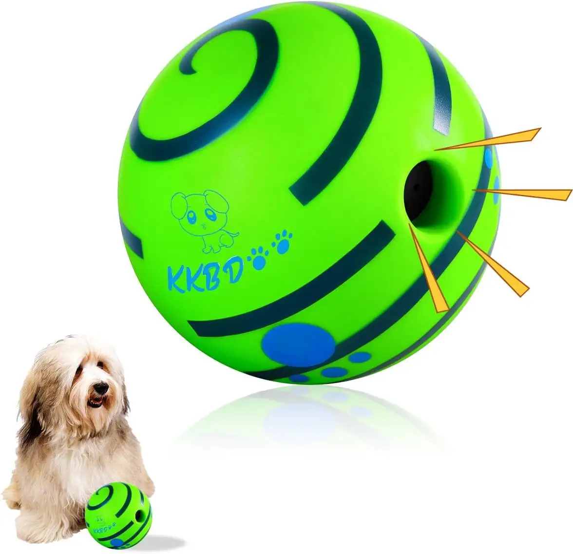 Wobble Giggle Ball for Dogs. Interactive Dog Toys for Boredom. Durable Wobble Ball. Fun Giggle Sounds Wiggle Ball. Active Rolling Ball for Small Dogs-2.75 inch