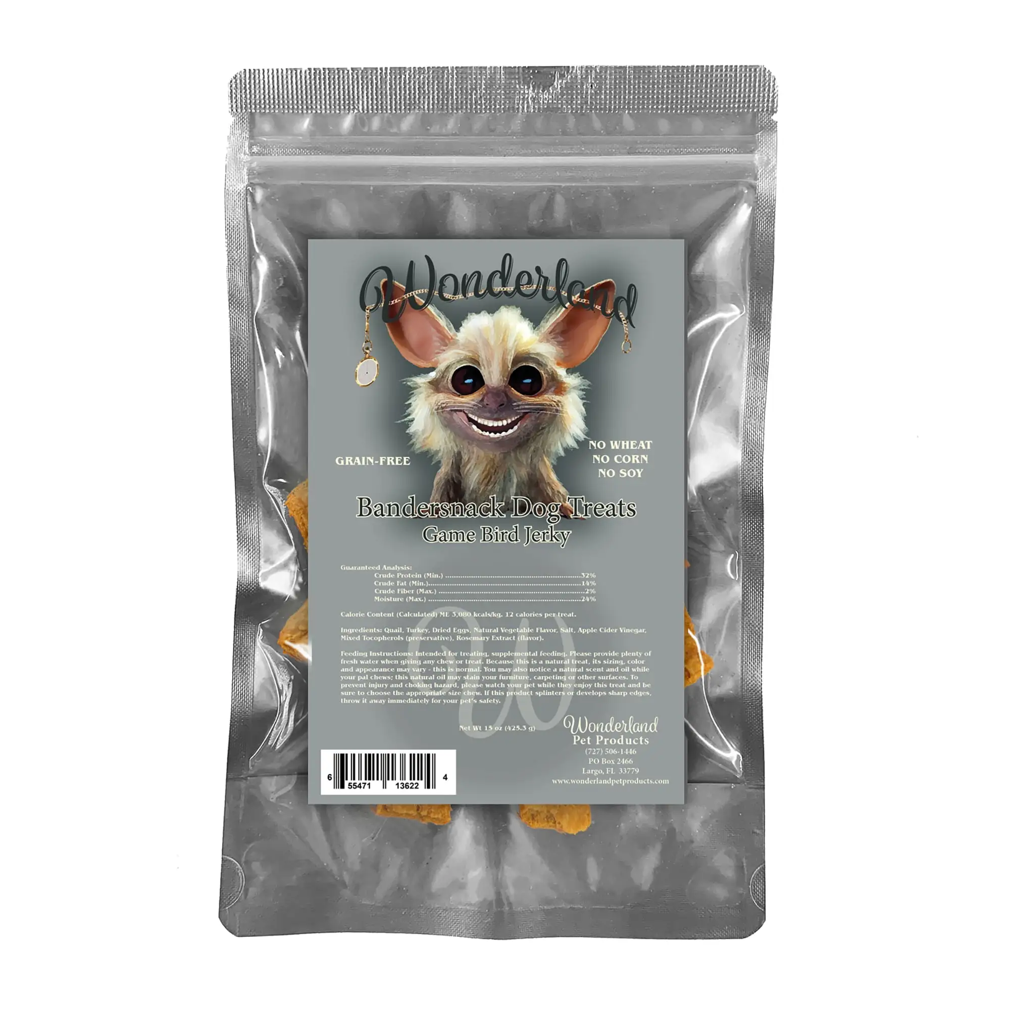 Wonderland's Bandersnack Game Bird Jerky for Dogs 15 oz