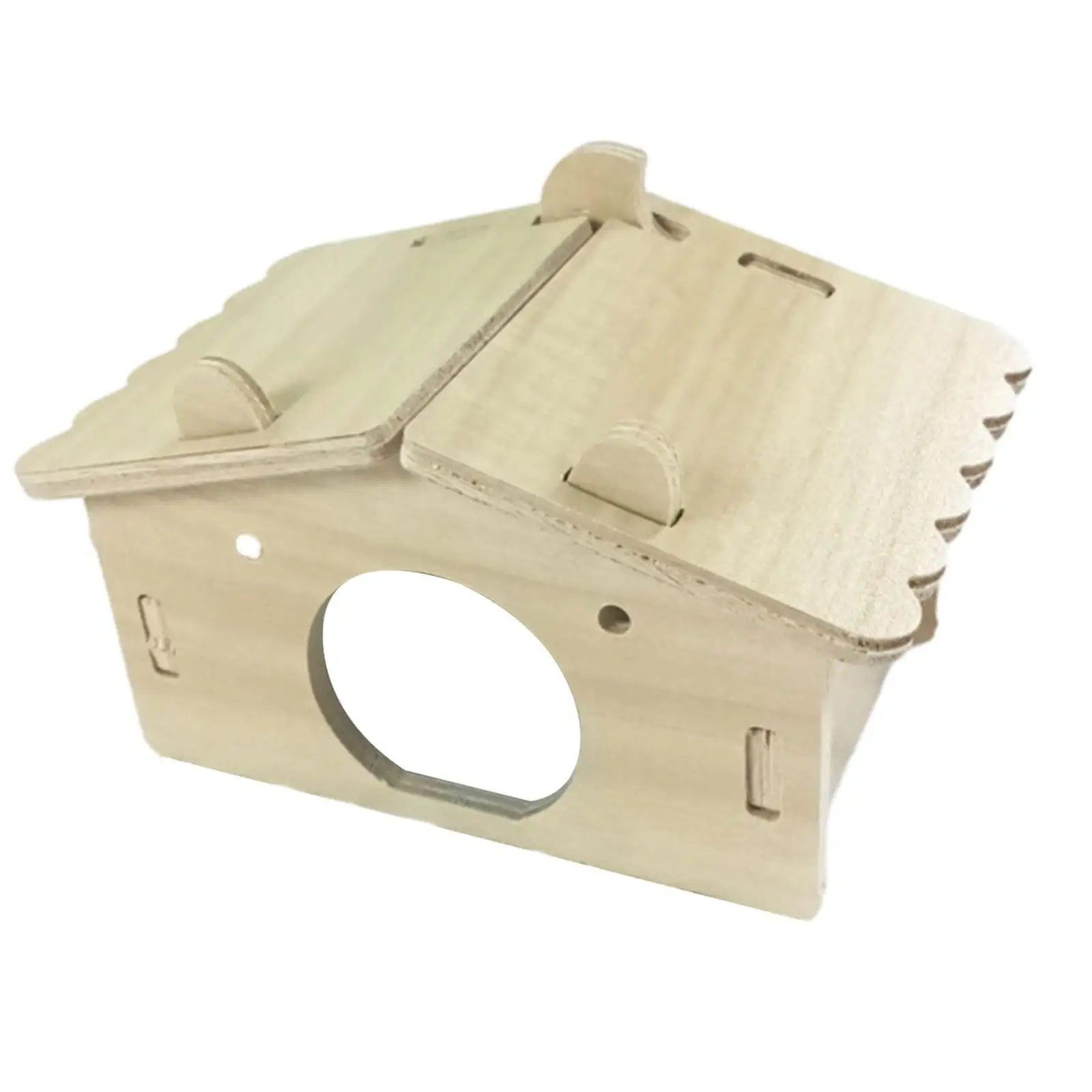 Wooden Hamster House Exploration Toy Cage Decor Hamster Hideout Wooden Hamster Tunnel for Syrian Hamsters Chinchilla Rat style D