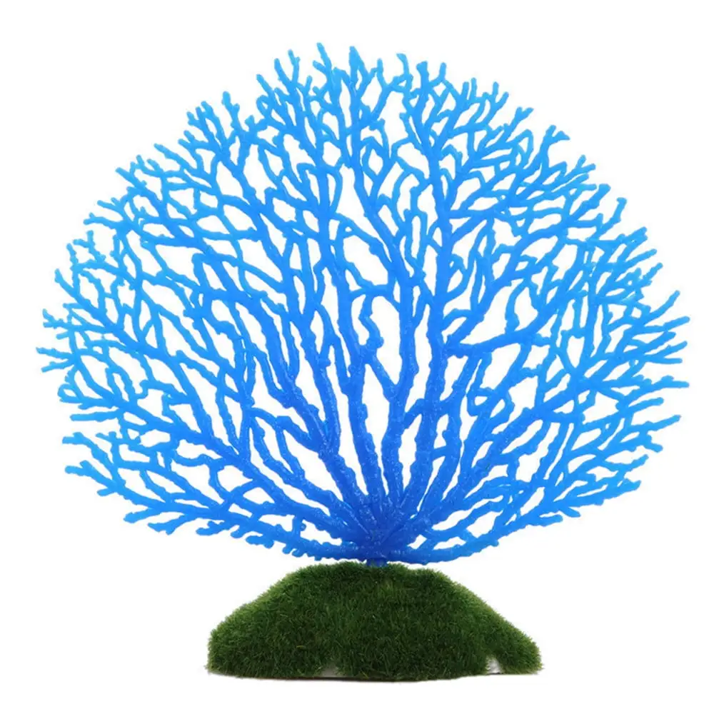 Wozhidaoke Fish Tank Decorations Aquarium Coral Tank Decoration Fake Artificial Resin for Fish Ornaments Plant Aquarium Accessories Living Room Decor Aquarium Accessories Blue 18*16*10 Blue