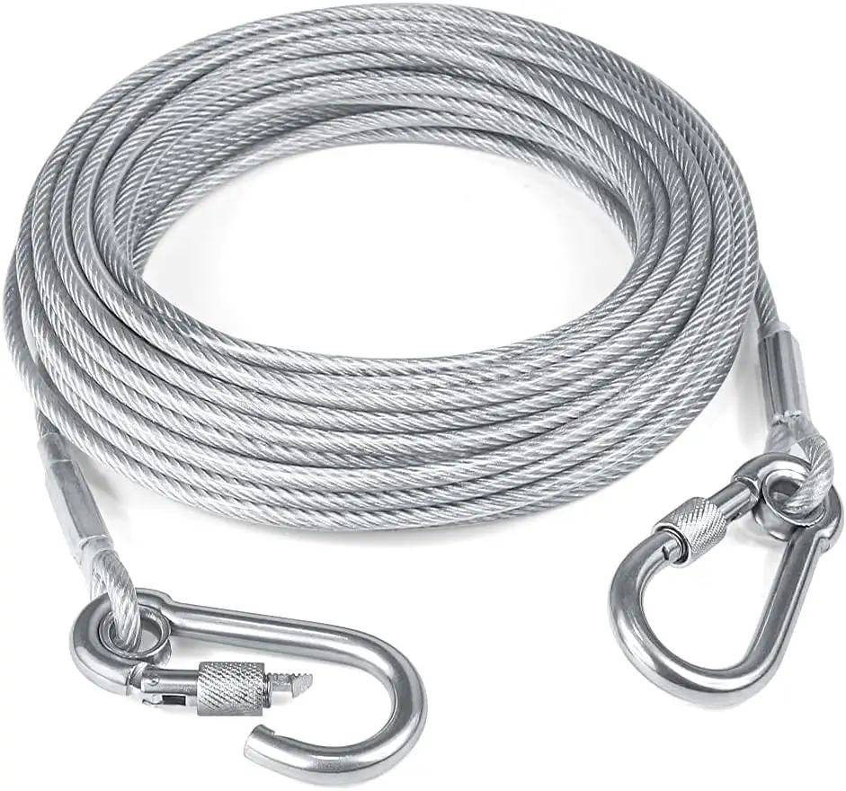 X XBEN Dog Runner Tie Out Cable for Dogs Up to 60/120/250 Pound. 20ft 30ft 50ft 70ft 100ft Dog Leash Line for Yard. Camping. Park. Outside