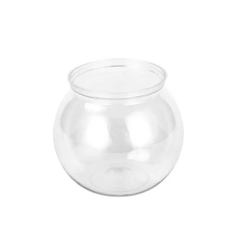 XROMTBEM Plastic Fish Bowls Round Aquarium Transparent Fish Keeper Fishbowl One-piece Construction Shatterproof Starter Kit