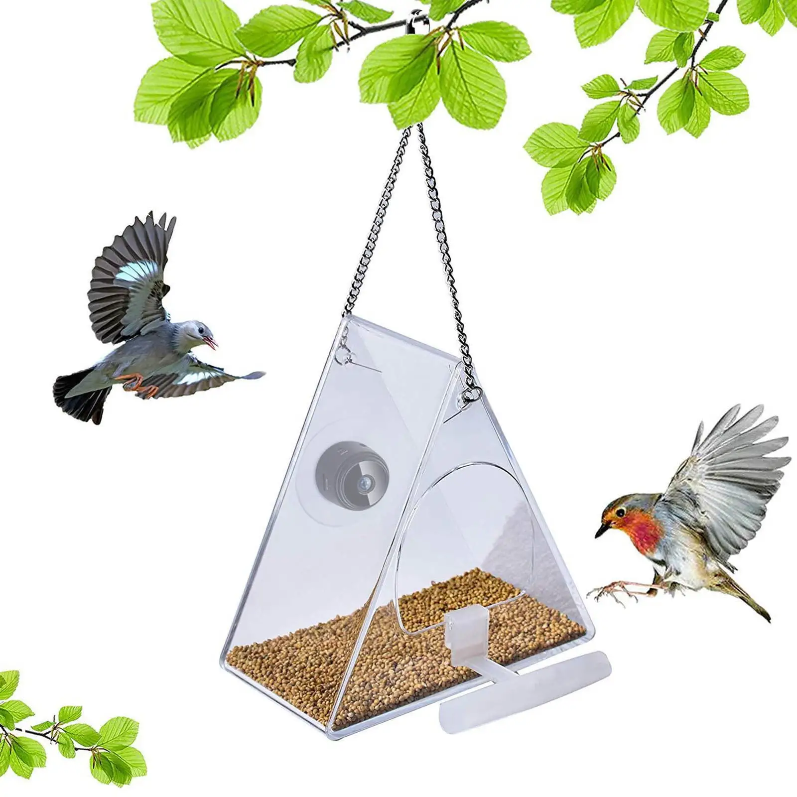 Xerdsx Heated Hummingbird Feeder. Bird Feeder With Camera. HD 1080P Night Version Camera. WiFi Hotspot For Remote Connection To Mobile Phone For Outdoor Bird Watching. Pictures