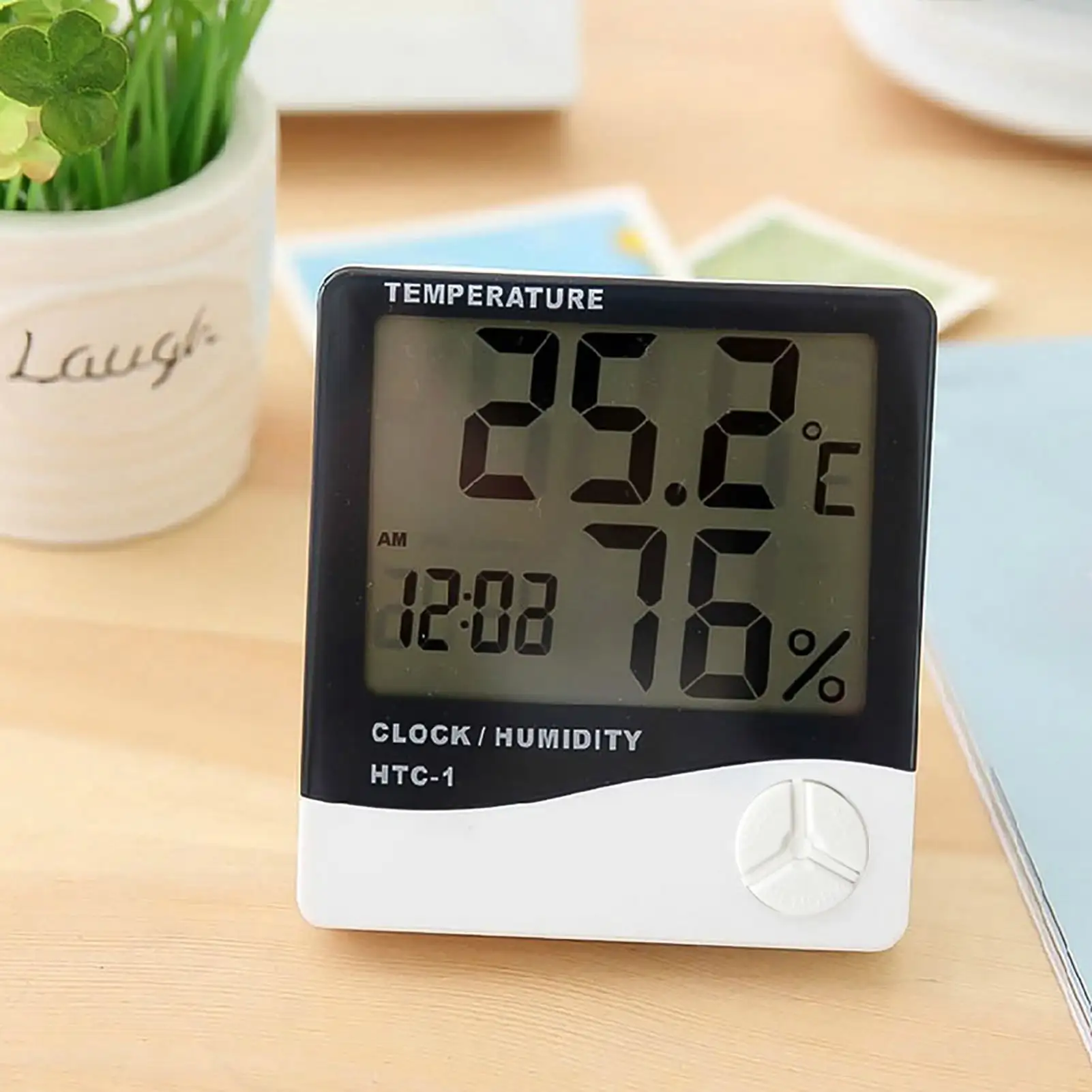 Xeyise Temperature Gauge Easy to Control Multifunction White Incubators Reptile Temperature Meter for Office