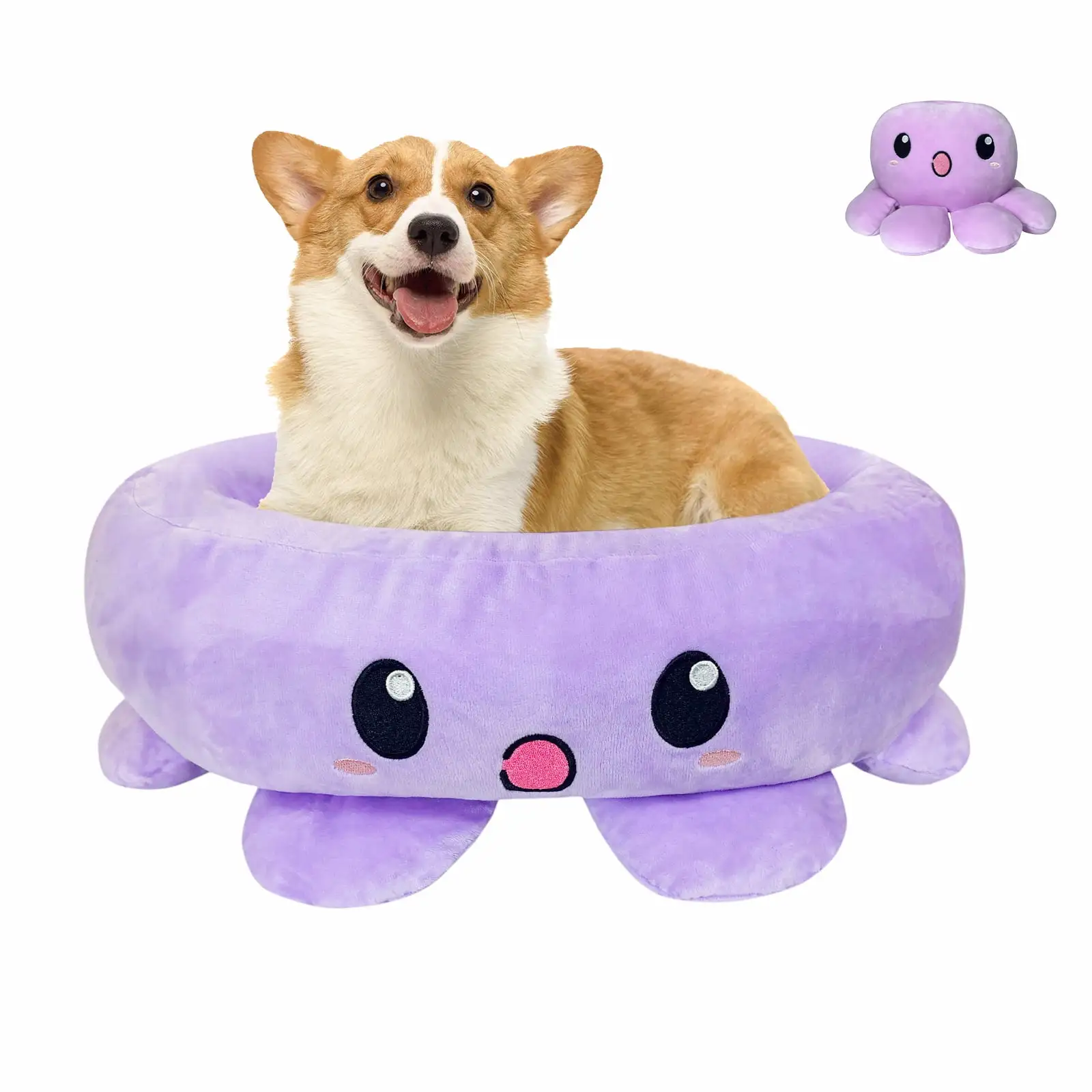 Xinhecheng 20 in Dog Bed. Puppy Sleeping Bed. Purple Pet Bed. Octopus Shape. Dog. Cat. Kitten