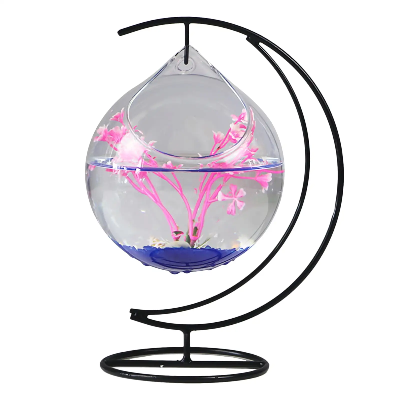 XunW Fighting Fish Tank Glass Desktop Home Decoration Bowl Mini Decorative Flower Arrangement Stand Fun Pet Supplies Aquarium