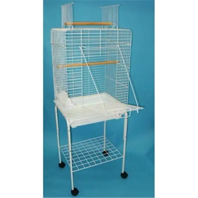 YML 1924-4924WHT Open Play Top Small Parrot Bird Cage with Stand in White