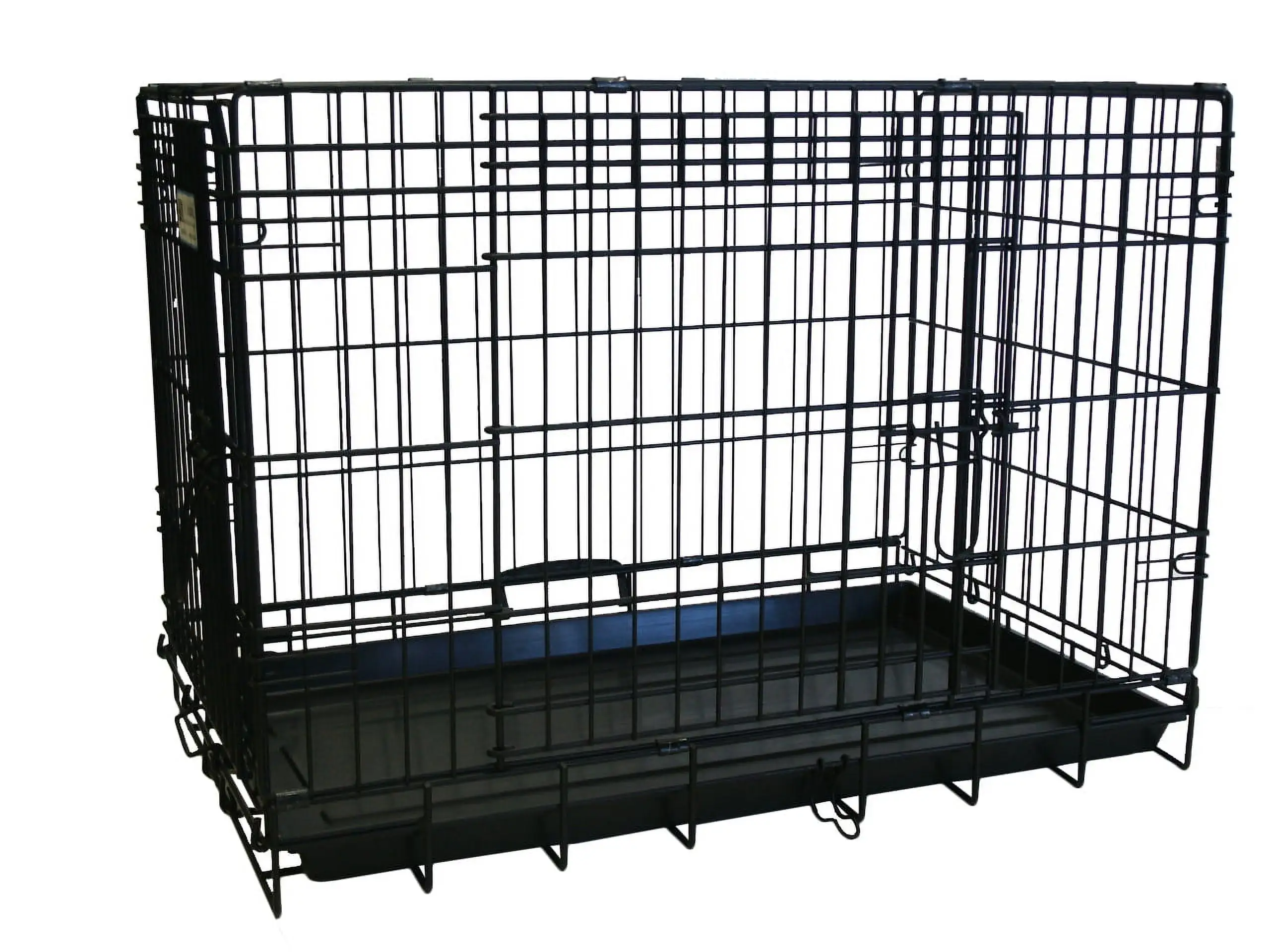 YML DSA30 Foldable Heavy Duty 2 Door Dog Crate - Black