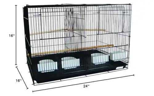 YML Small Breeding Cages with Divider. Black